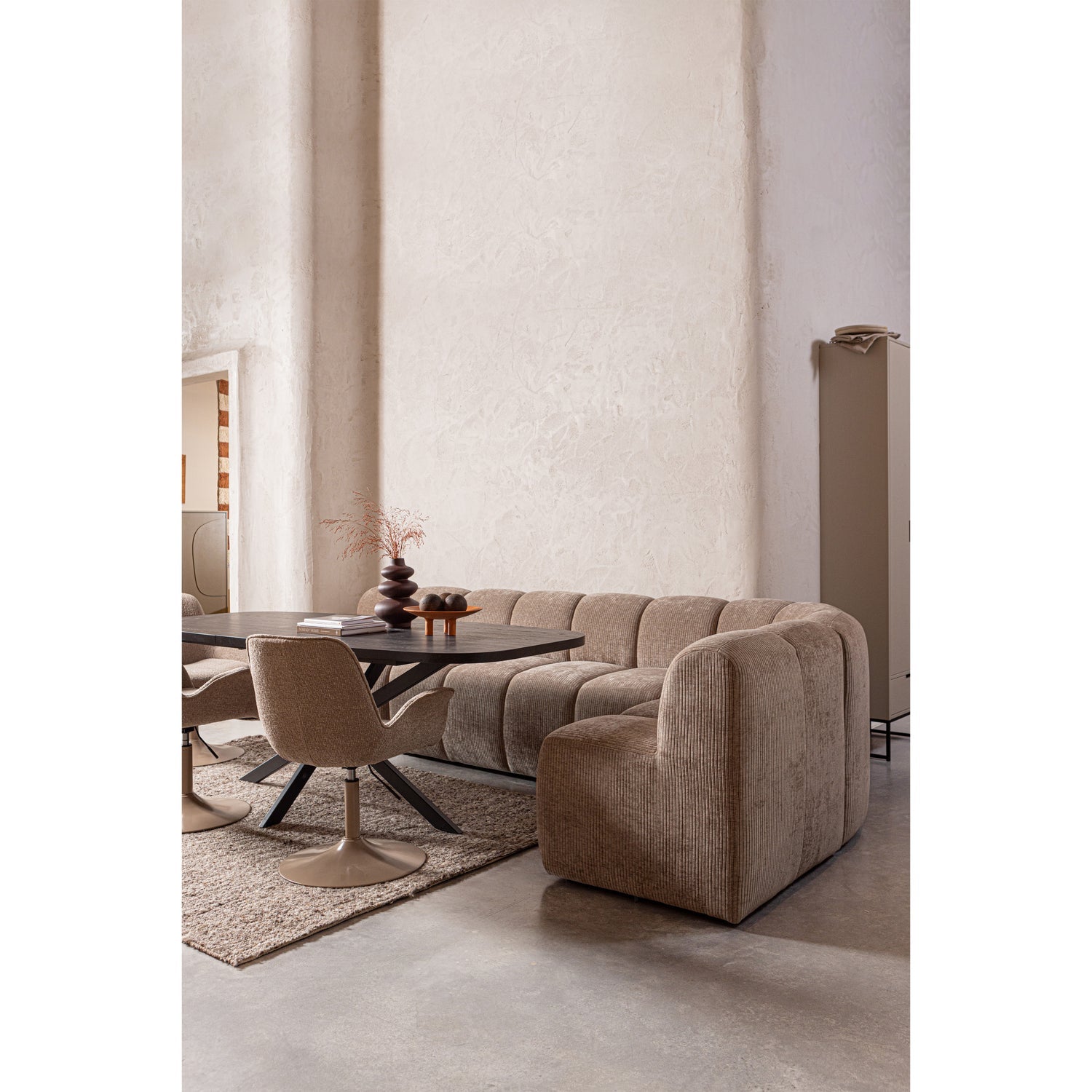 Armchair / MOJO BENCH module ecru mélange boucle