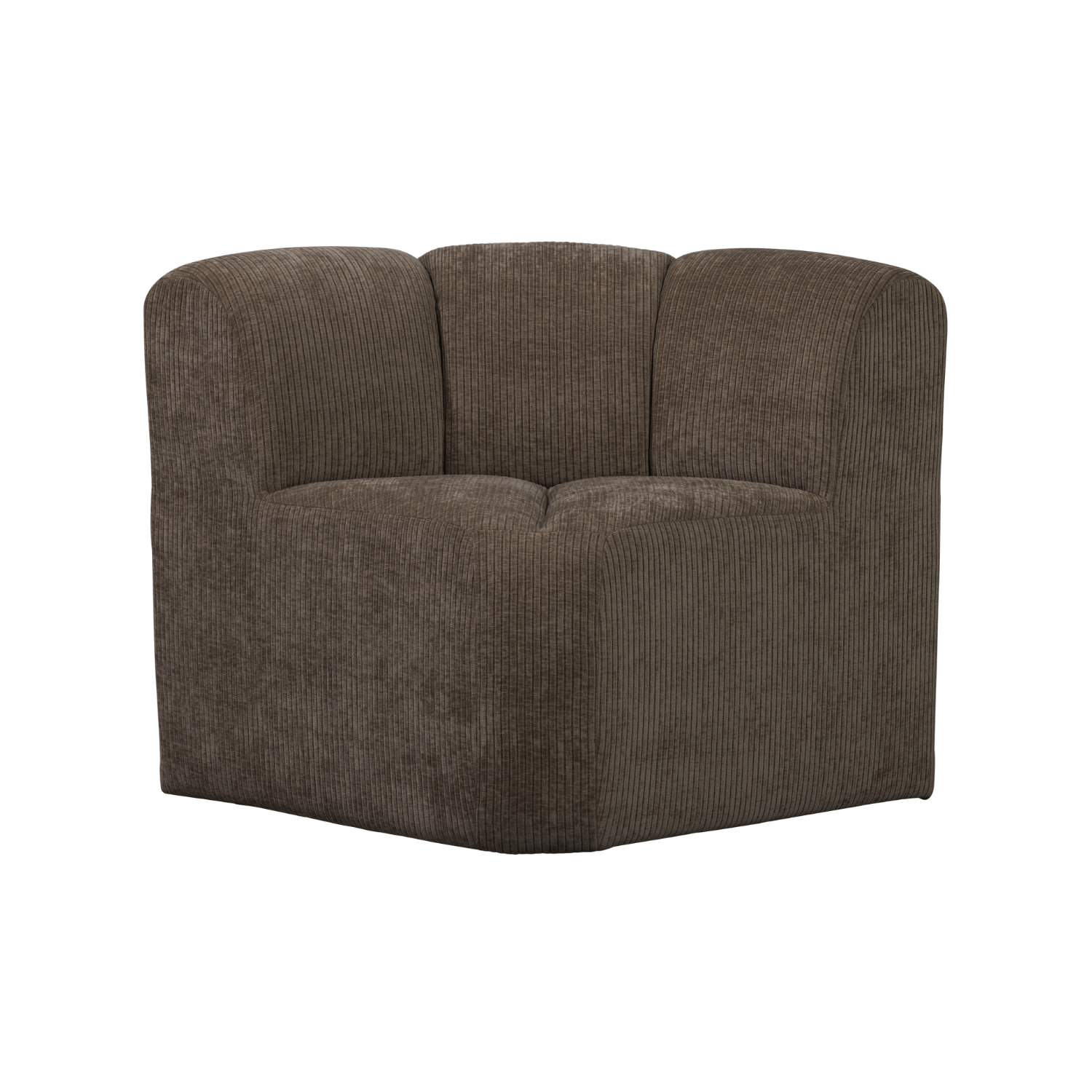 Modulares Sofa MOJO BENCH - braunes Cord-Eckelement