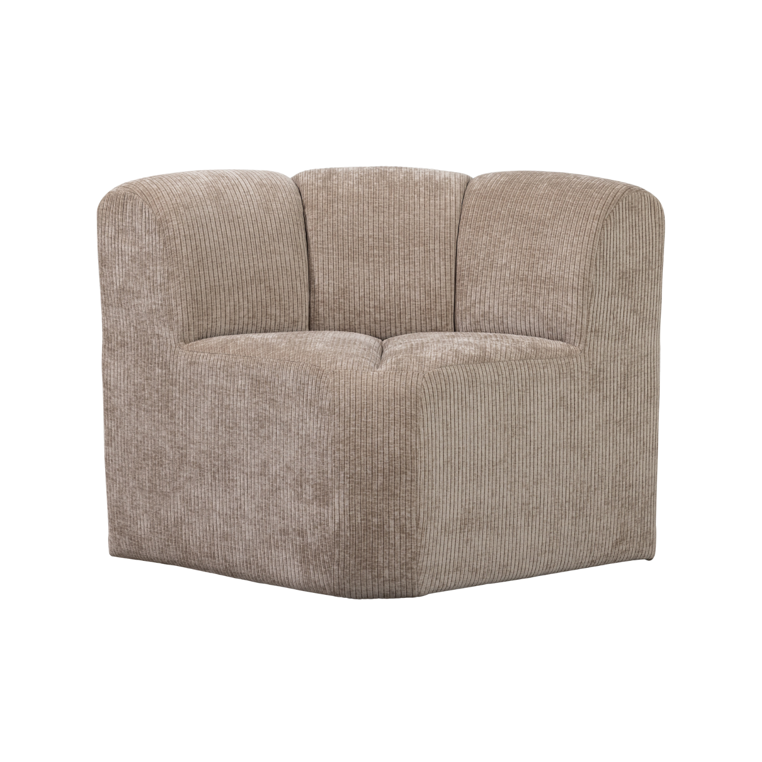 Modulares Sofa MOJO BENCH - Eckelement in sandfarbenem Cord