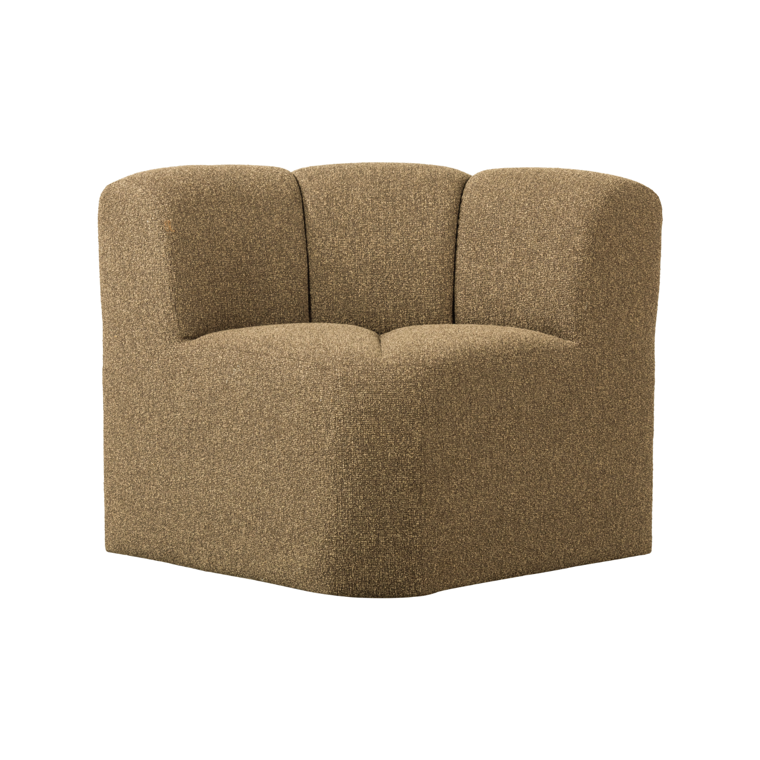 Modulares Sofa MOJO BENCH - Eckelement in honigfarbenem Mélange Boucle