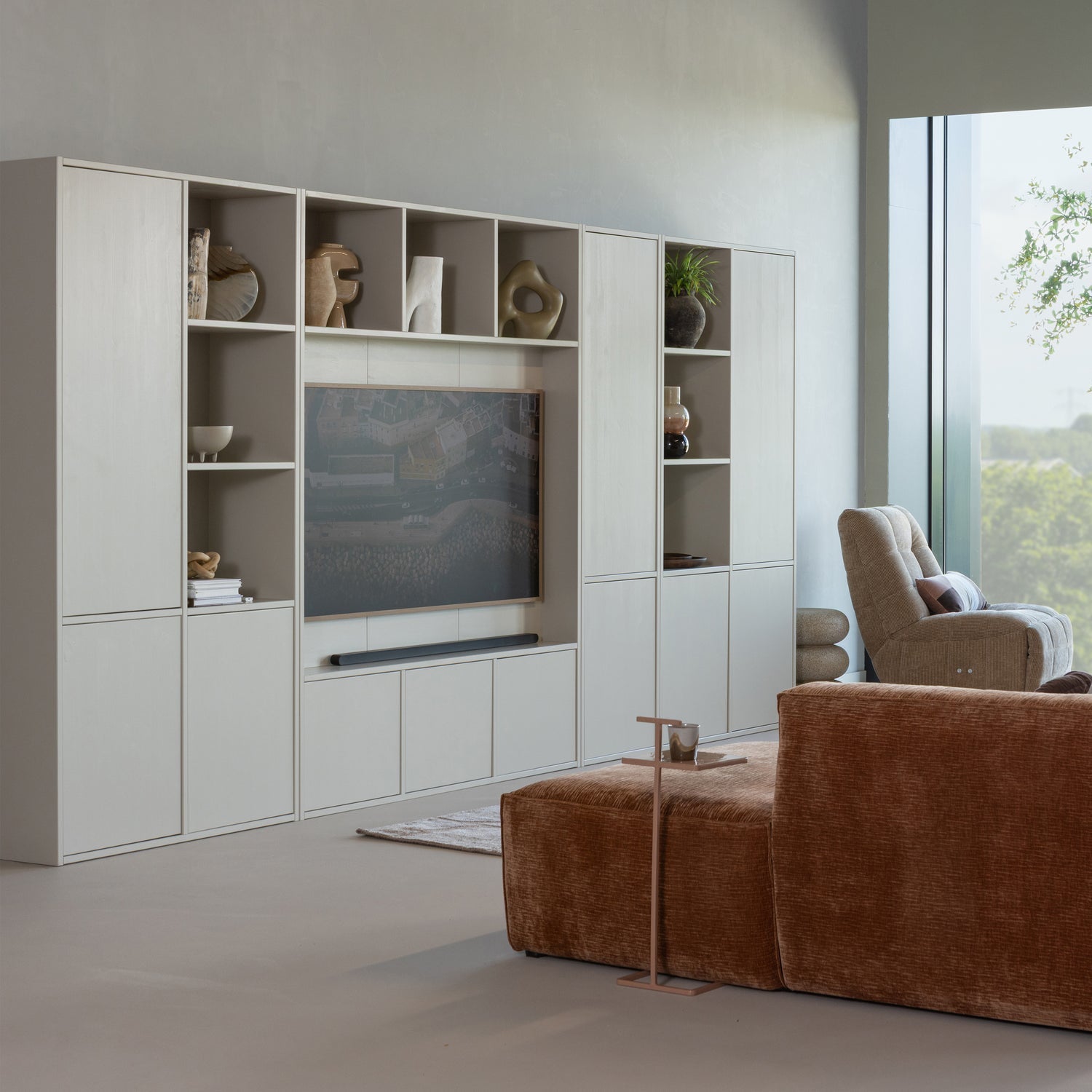 Schrank mit Regalen MEGGY grau