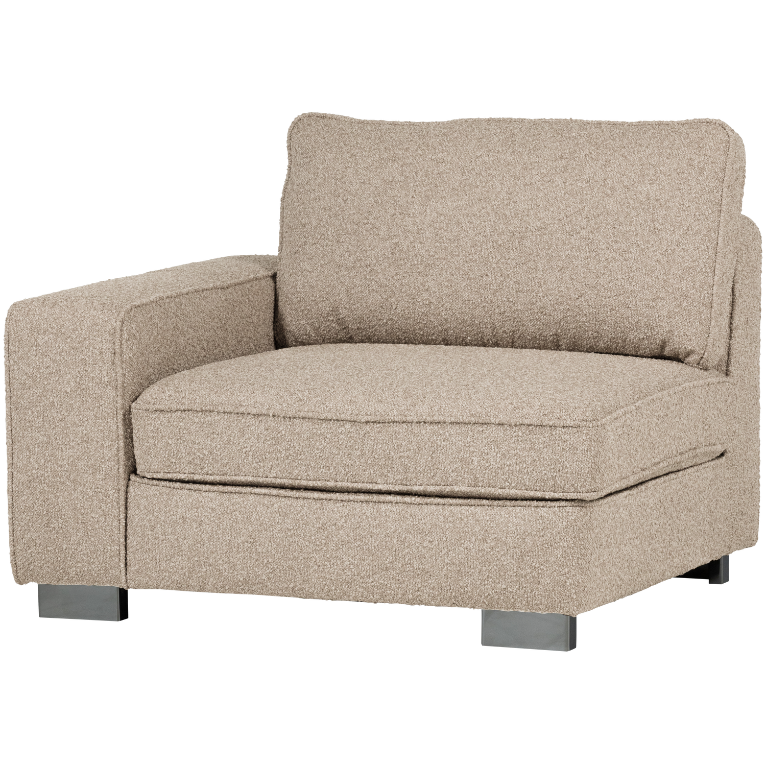 Sofa LAZY - Endmodul links sandfarbener Bouclé