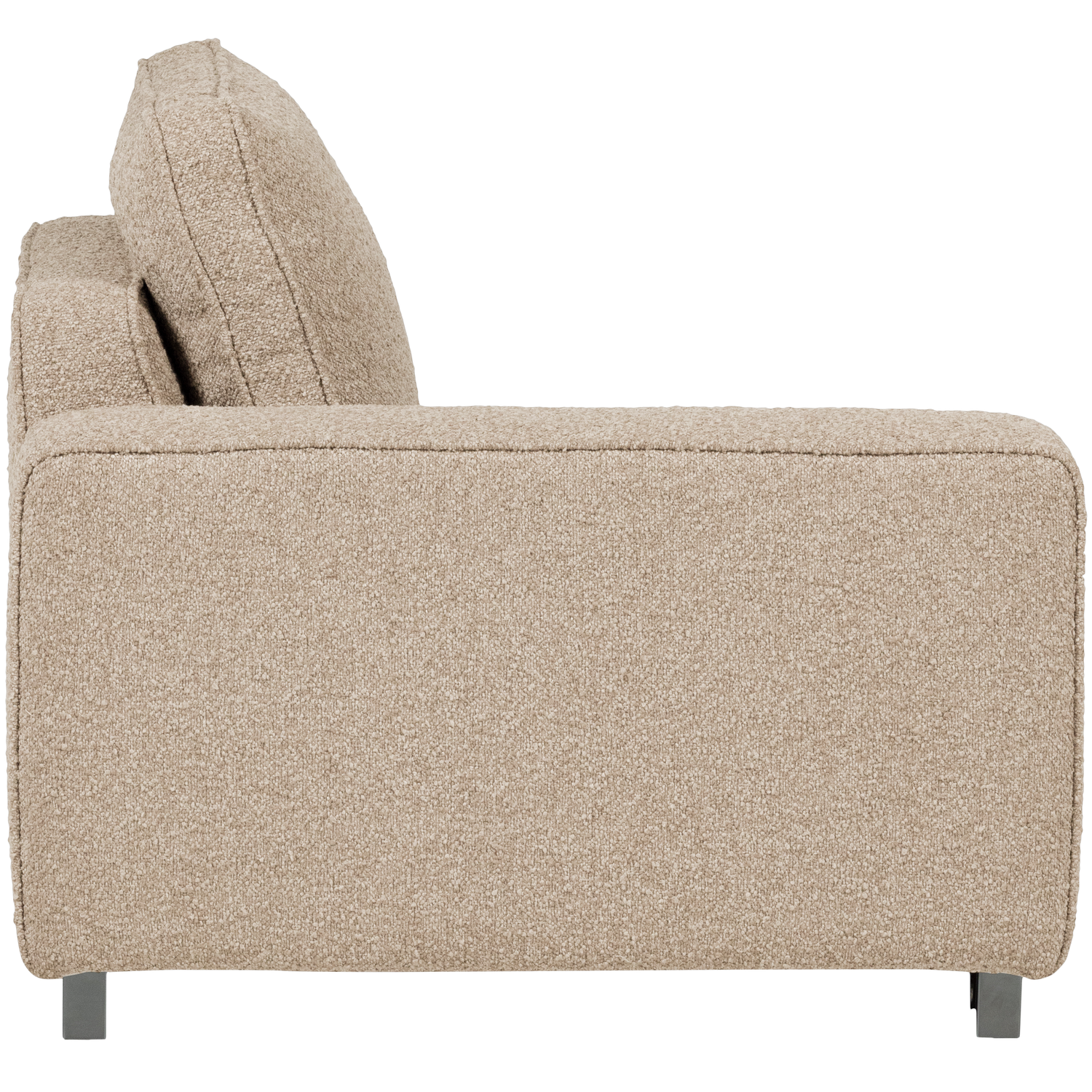 Sofa LAZY - Endmodul links sandfarbener Bouclé
