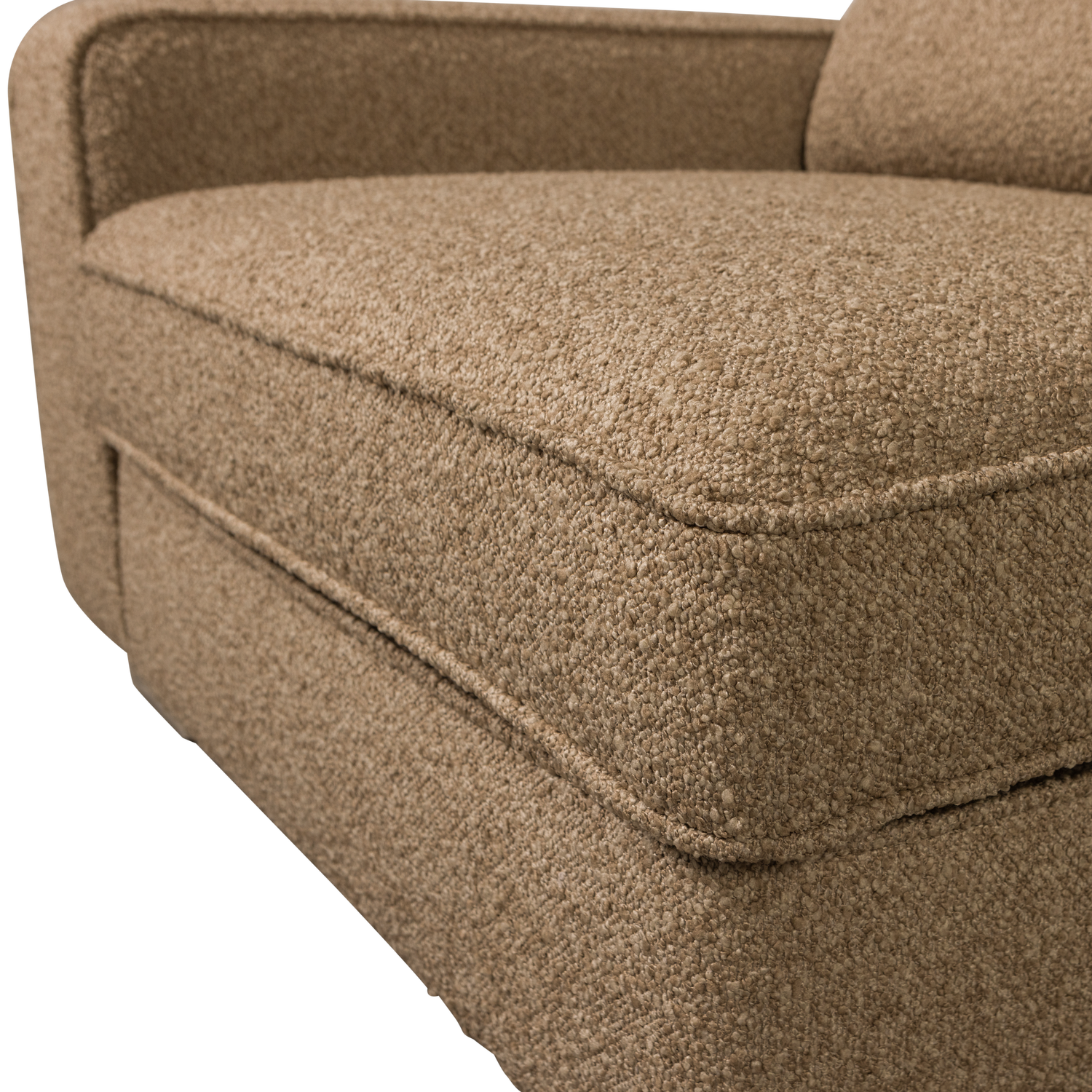 Sofa LAZY - Endmodul links braun Bouclé