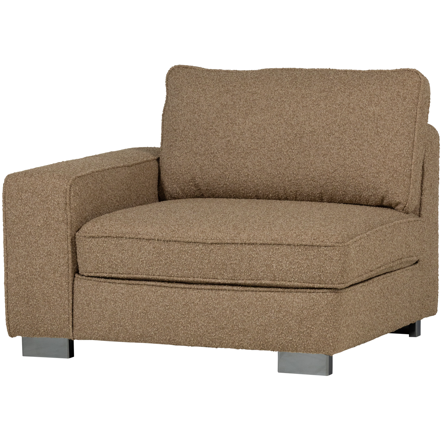 Sofa LAZY - Endmodul links braun Bouclé