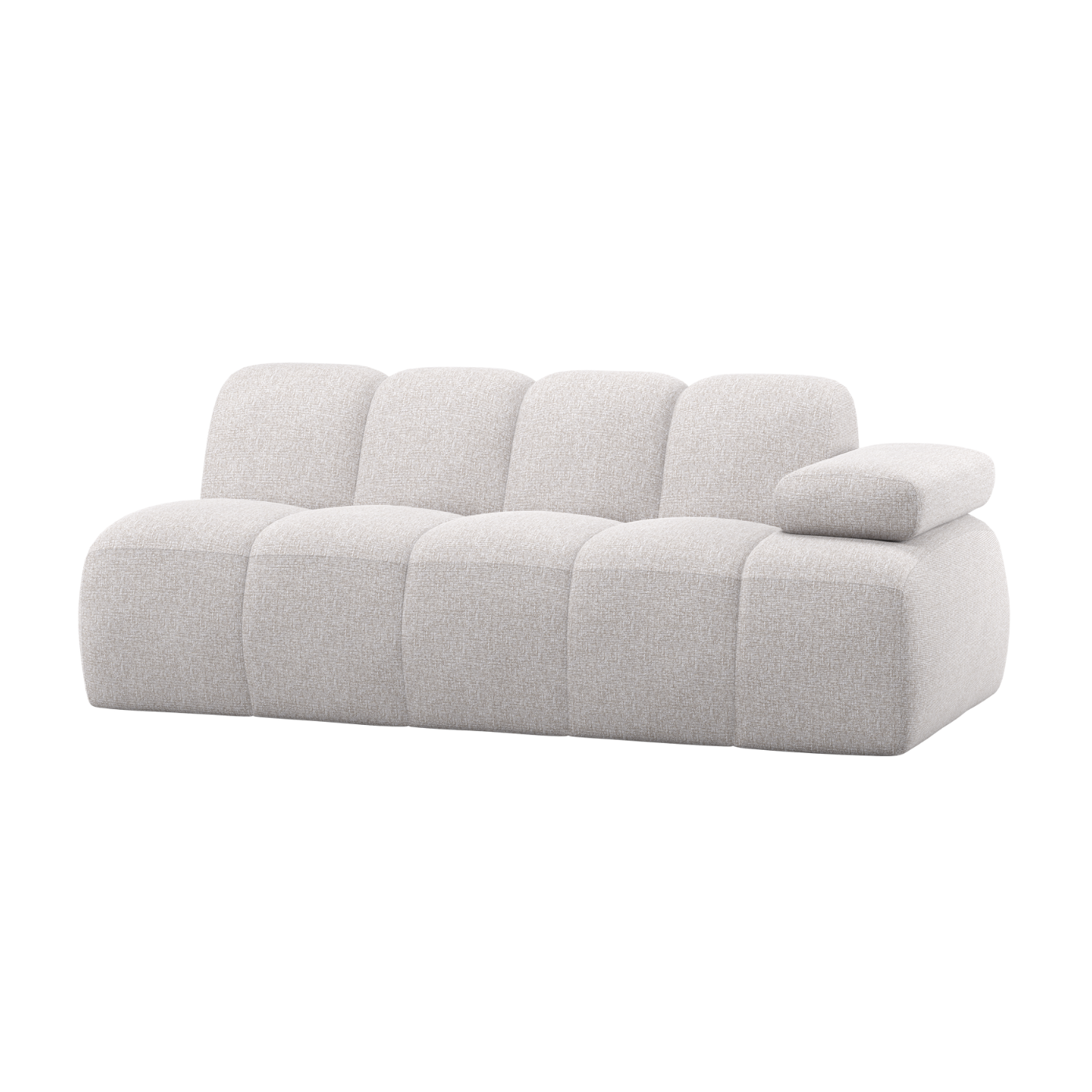 Modulares Sofa MOJO - 2-sitziges Element rechtsseitig ecru Bouclé