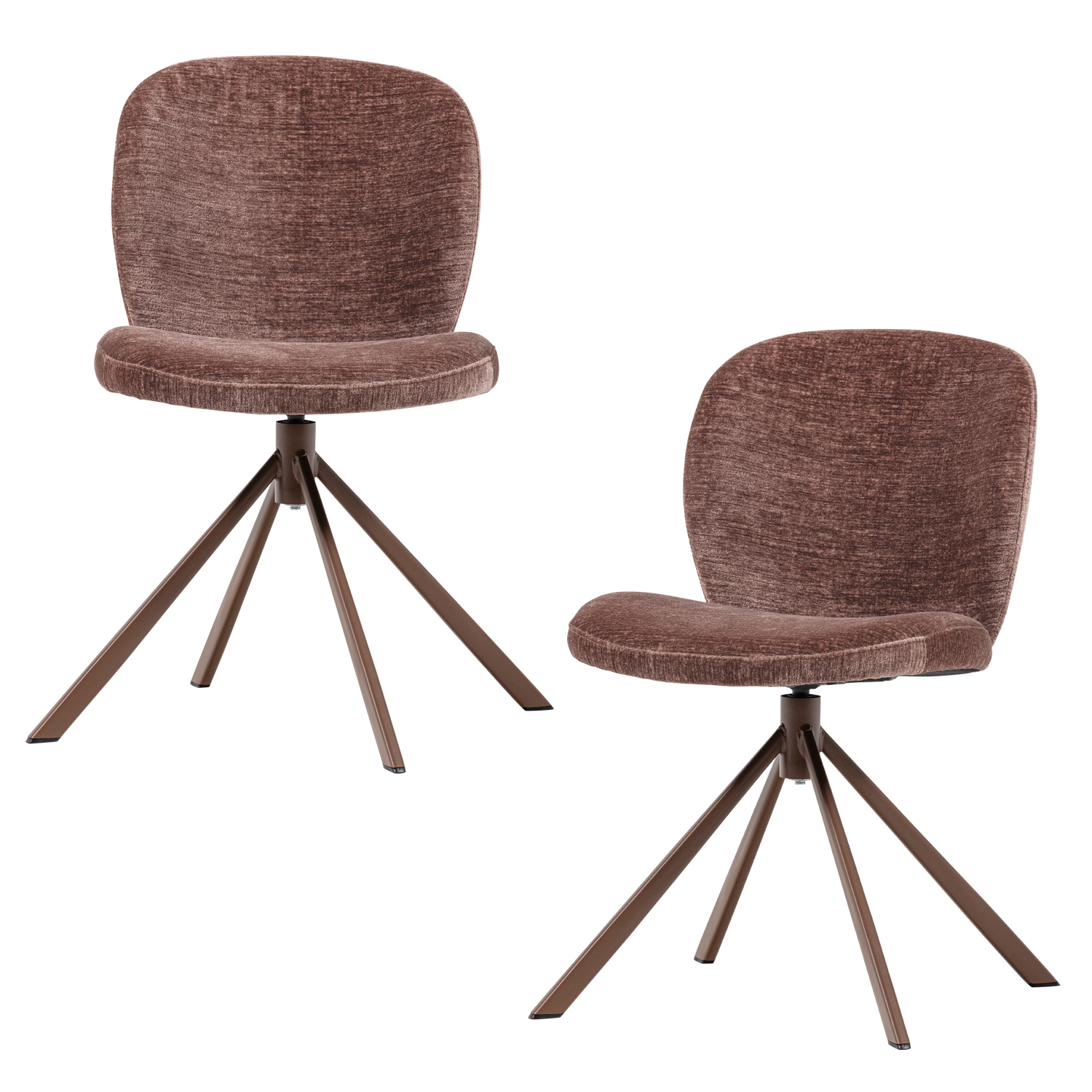 Drehstuhl FEMKE braunes Chenille