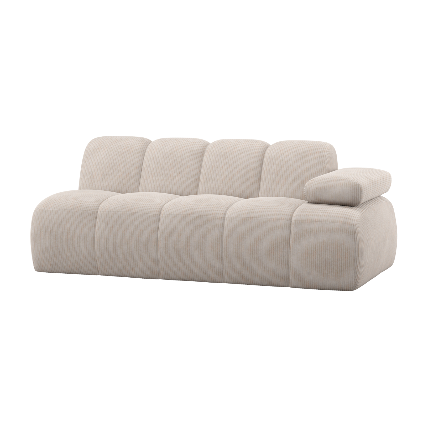 Modulares Sofa MOJO - 2-sitziges Element rechtsseitig ecru Cord