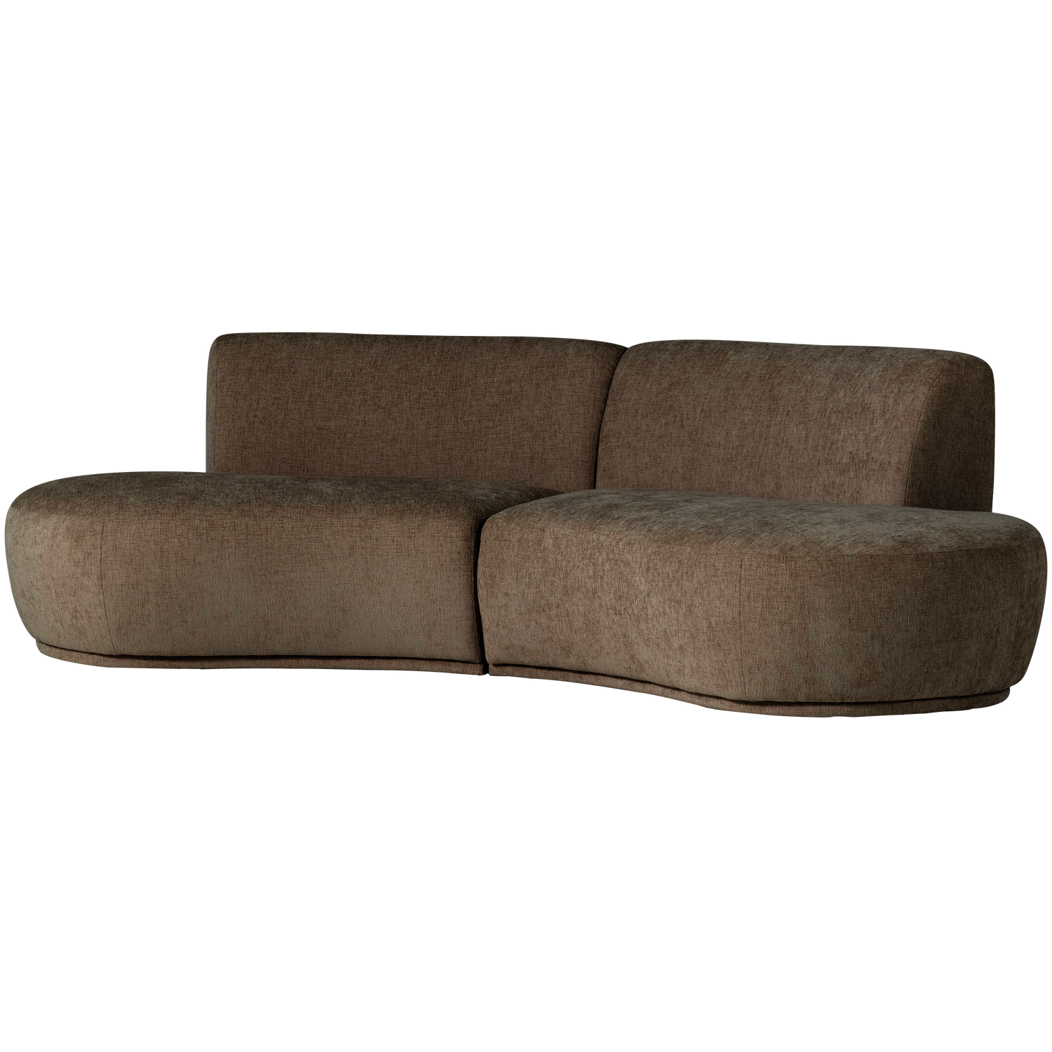 BATAVIER Brown Semi-Circular Sofa for 4 People