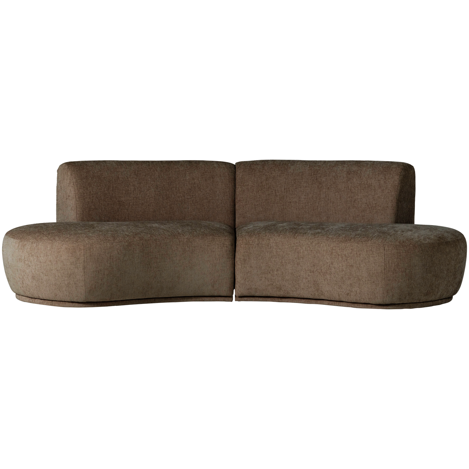 BATAVIER Brown Semi-Circular Sofa for 4 People