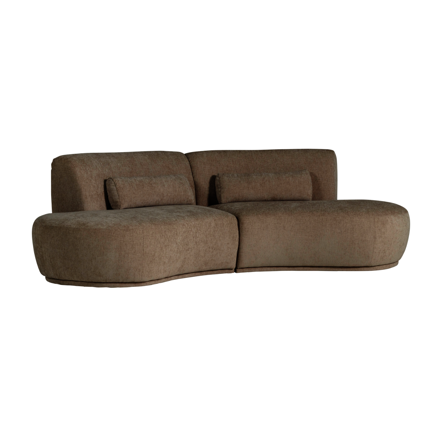 BATAVIER Brown Semi-Circular Sofa for 4 People