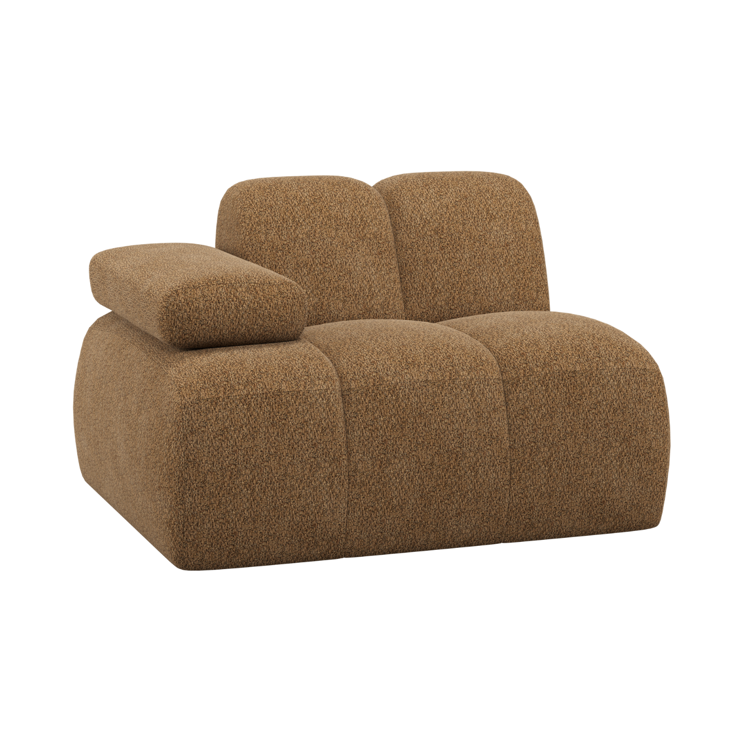 Modulares Sofa MOJO - linkes Element in honigfarbenem Schafsfell