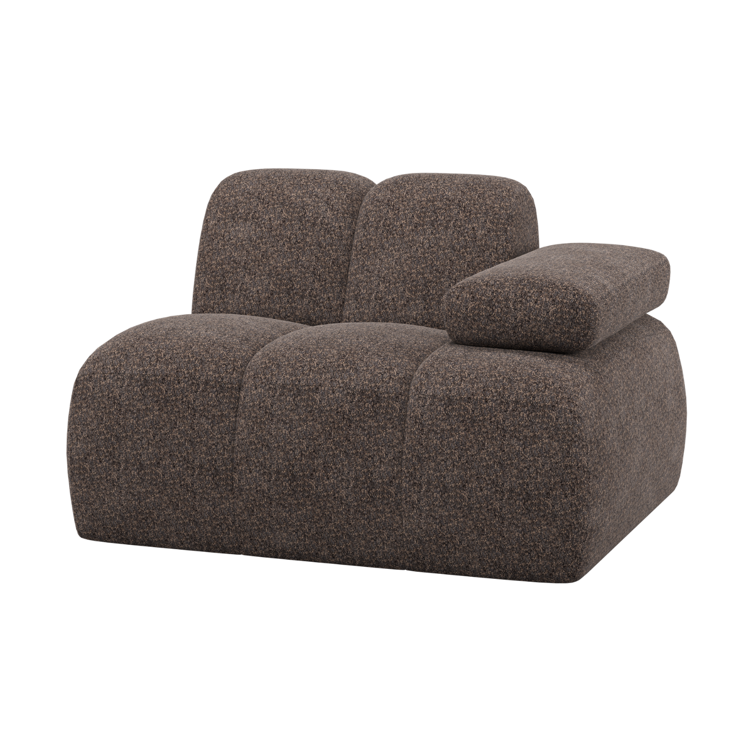 Modulares Sofa MOJO - rechte Element in braunem Schafsfell