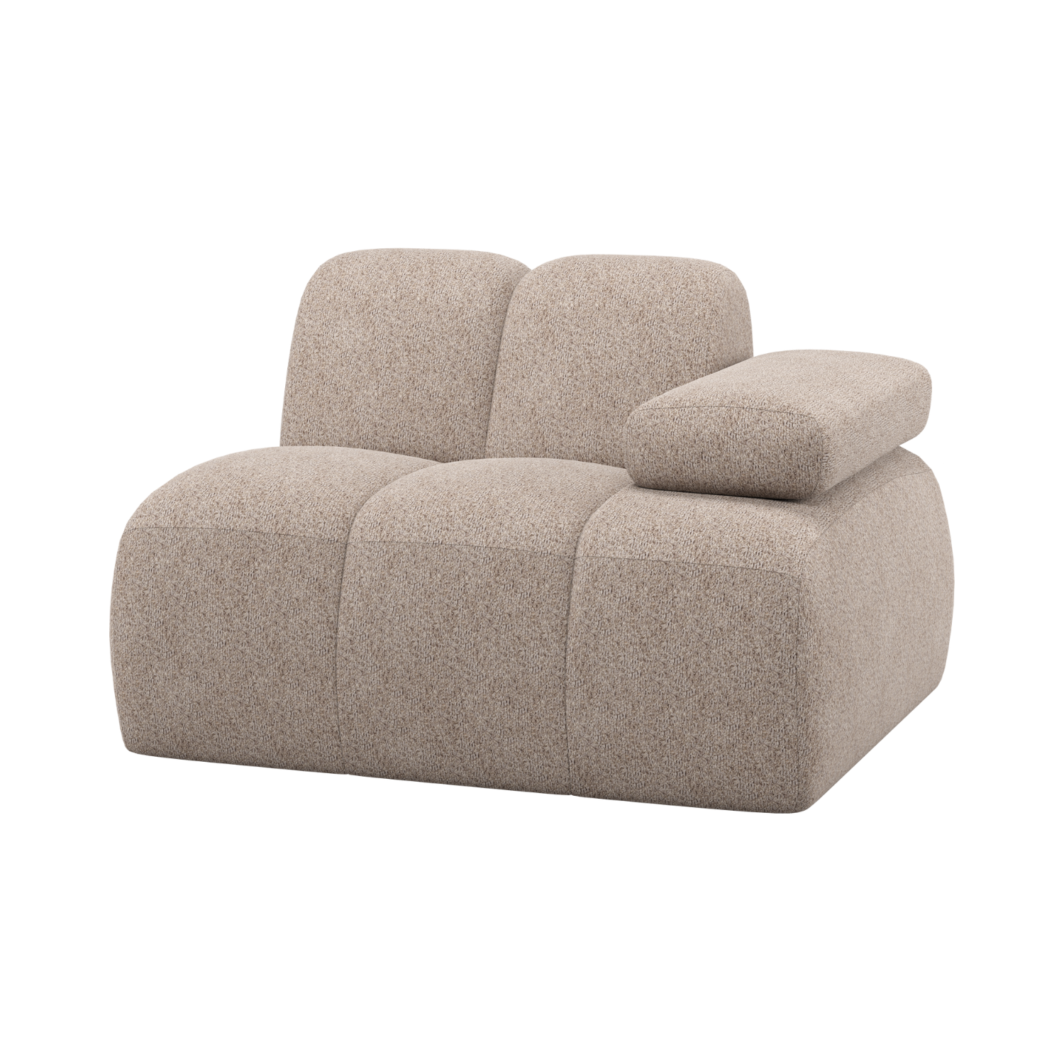 Modulares Sofa MOJO - rechte Element in sandfarbenem Schafsfell
