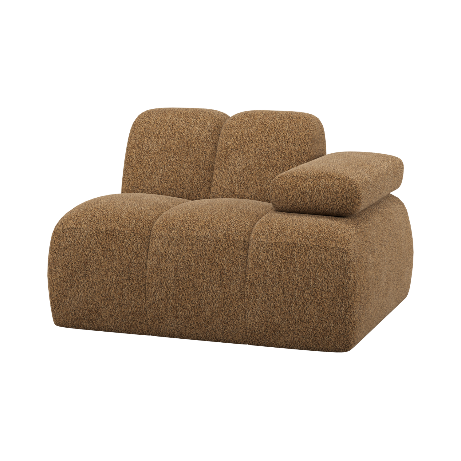 Modulares Sofa MOJO - rechte Element in honigfarbenem Schafsfell