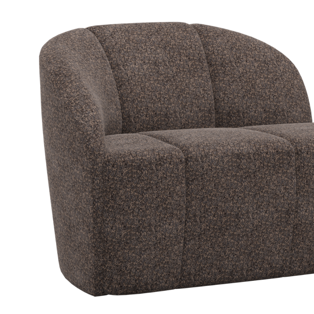 Sofa linksseitig 2-sitzig MOJO braun Schafswolle