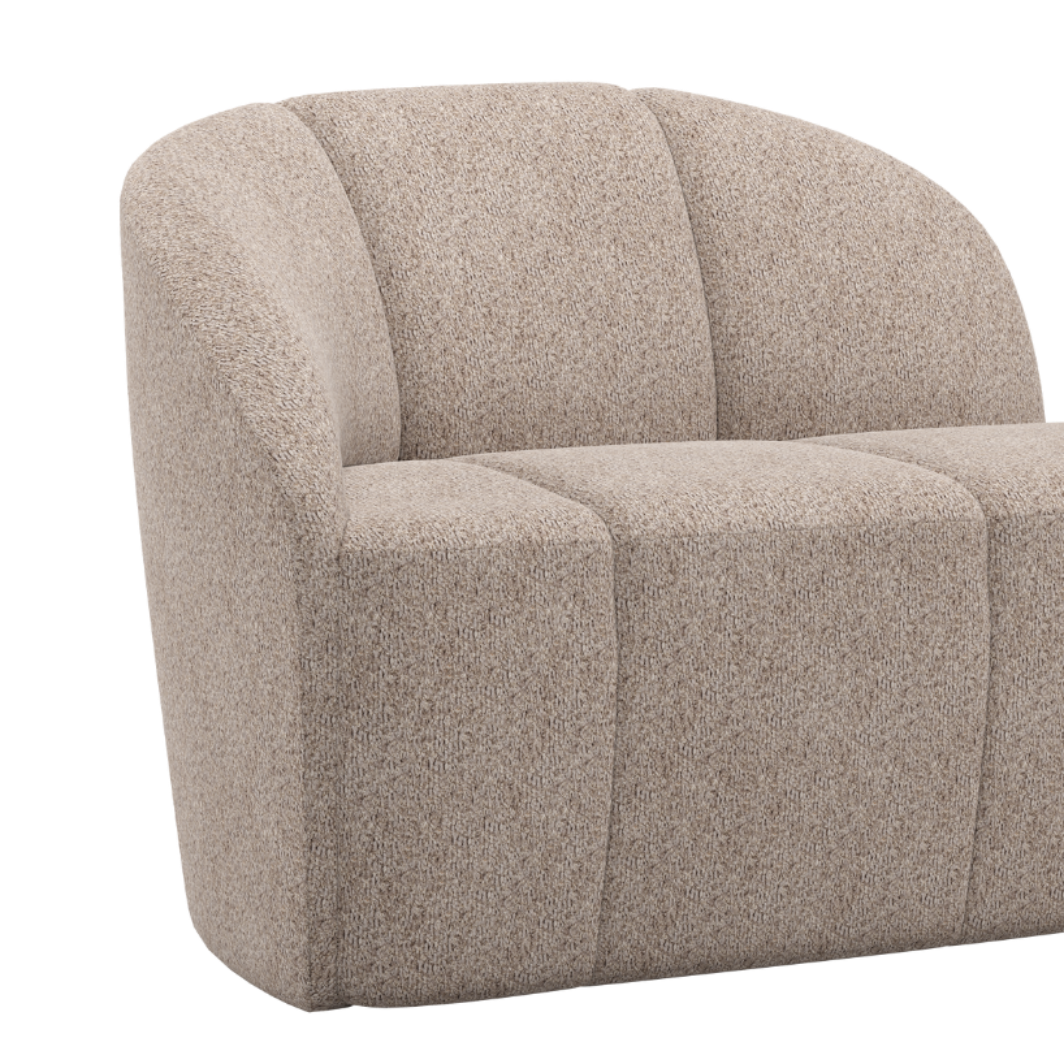 Sofa linksseitig 2-sitzig MOJO sandfarbener Schafswolle