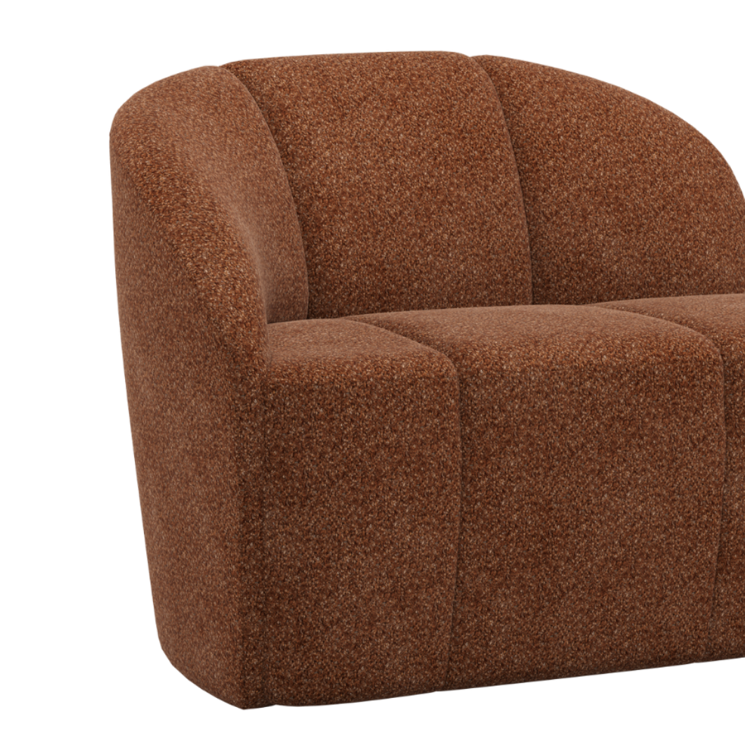 Sofa linksseitig 2-sitzig MOJO rostbraun Schaffell