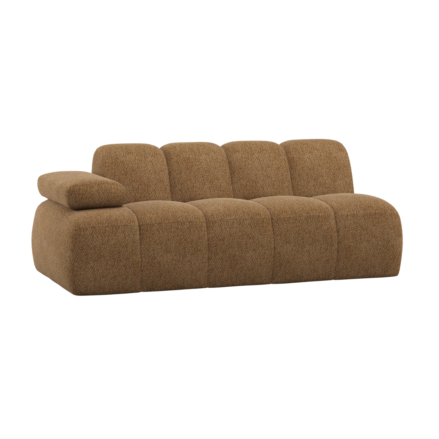 Modulares Sofa MOJO - 2-sitziges Element linksseitig in honigfarbenem Schafsfell