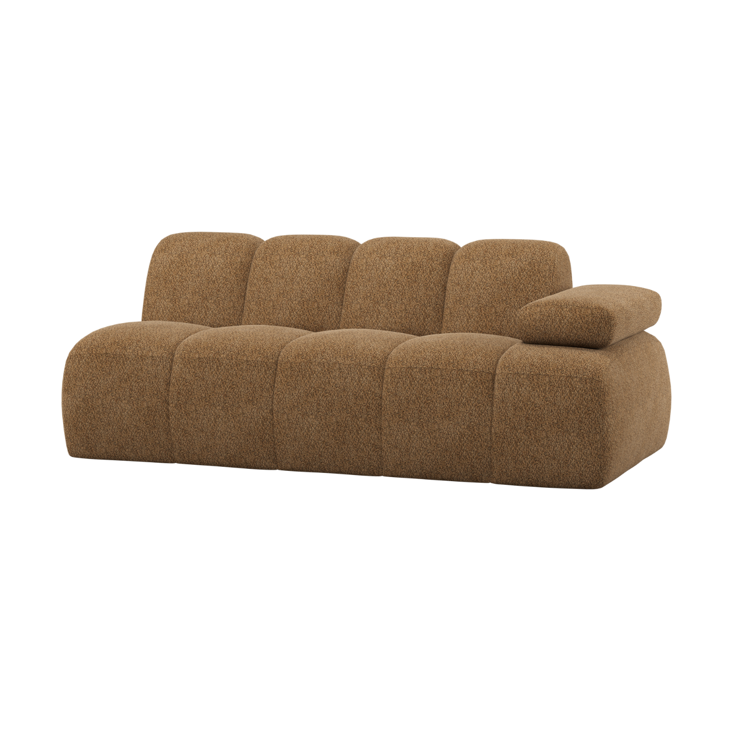 Modulares Sofa MOJO - 2-sitziges Element rechtsseitig in honigfarbenem Schafsfell