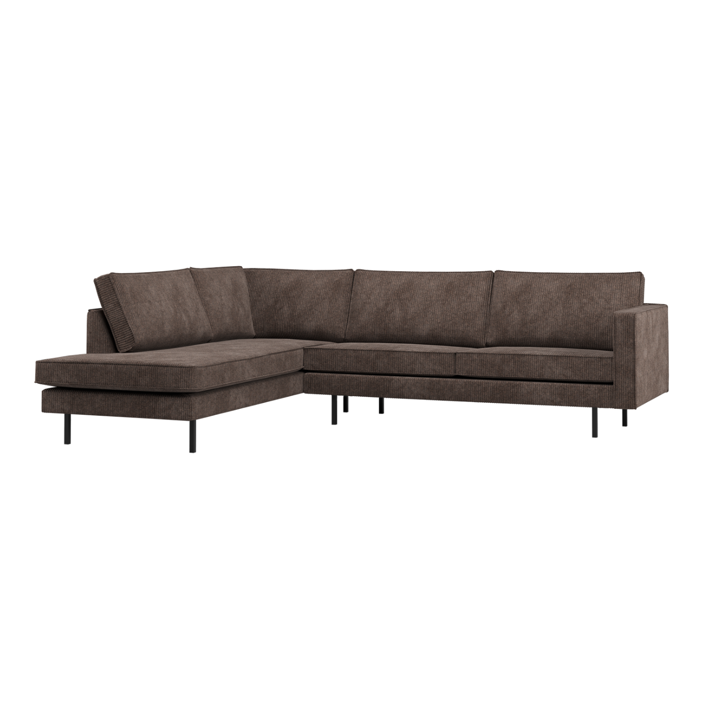 Left-facing corner sofa RODEO brown corduroy