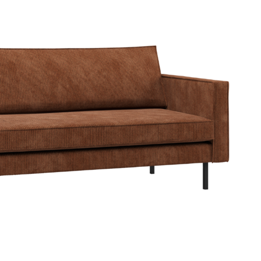 Right-facing chaise longue RODEO rusty brown corduroy