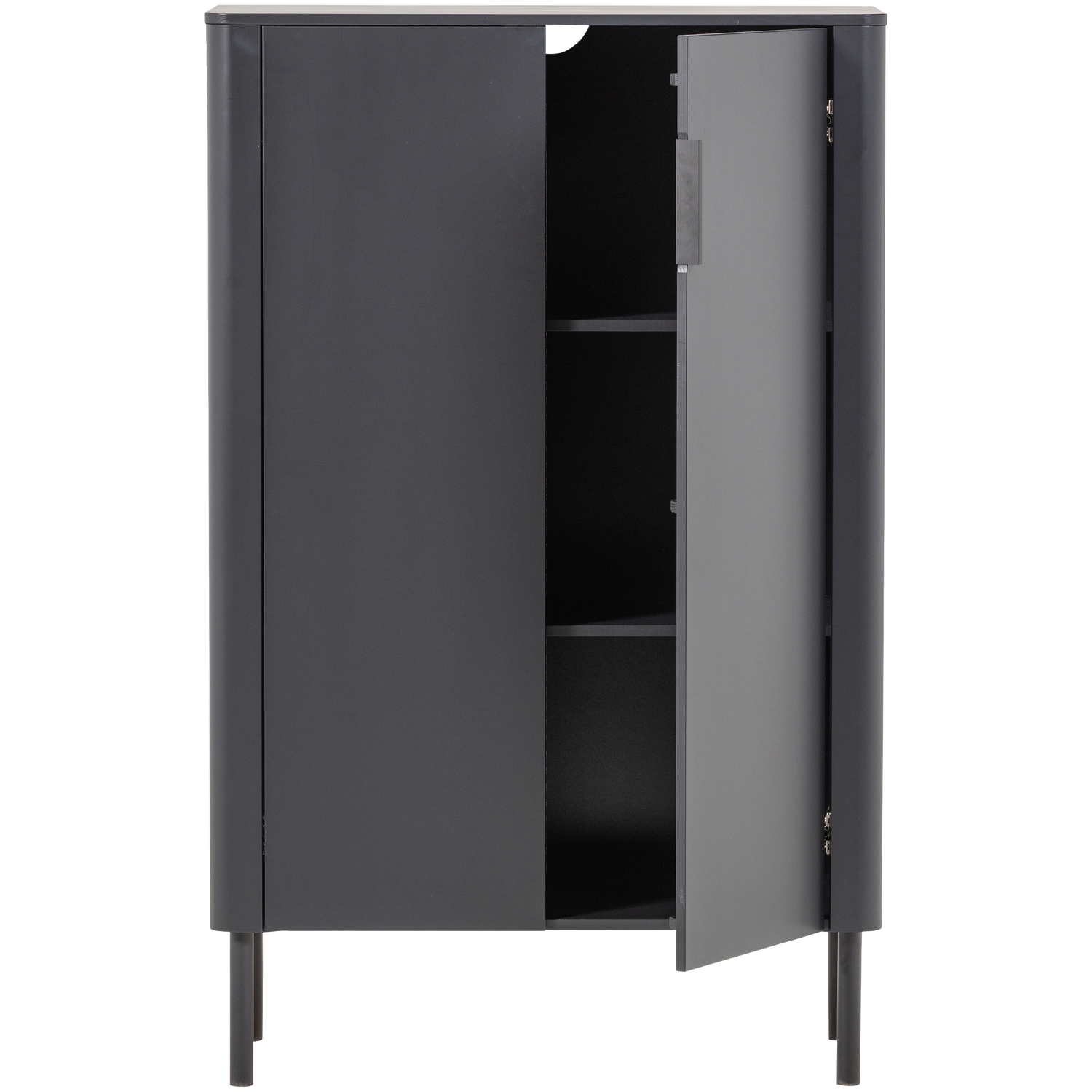 GUNNAR 2-Door Wardrobe Black