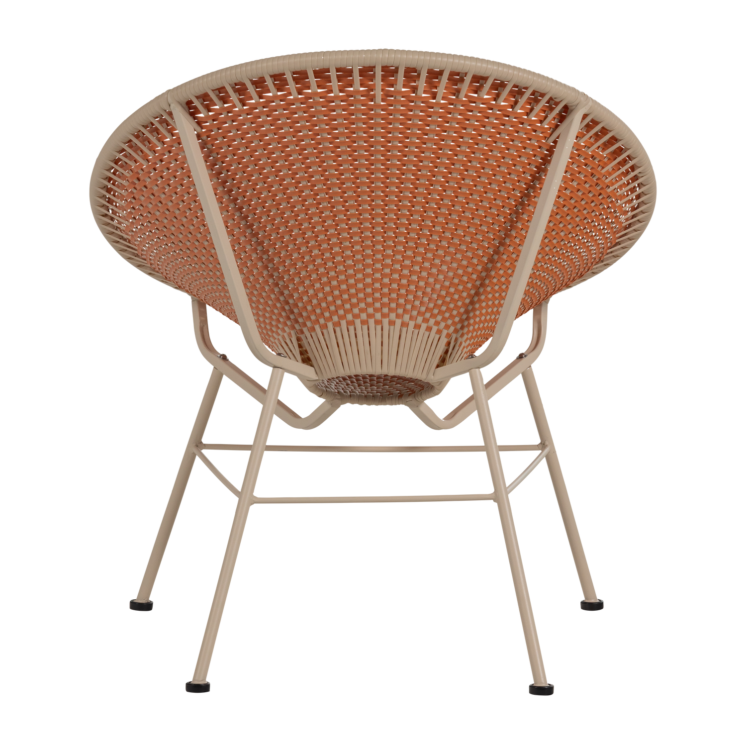 KAZOUN Orange Garden Armchair with Beige Base