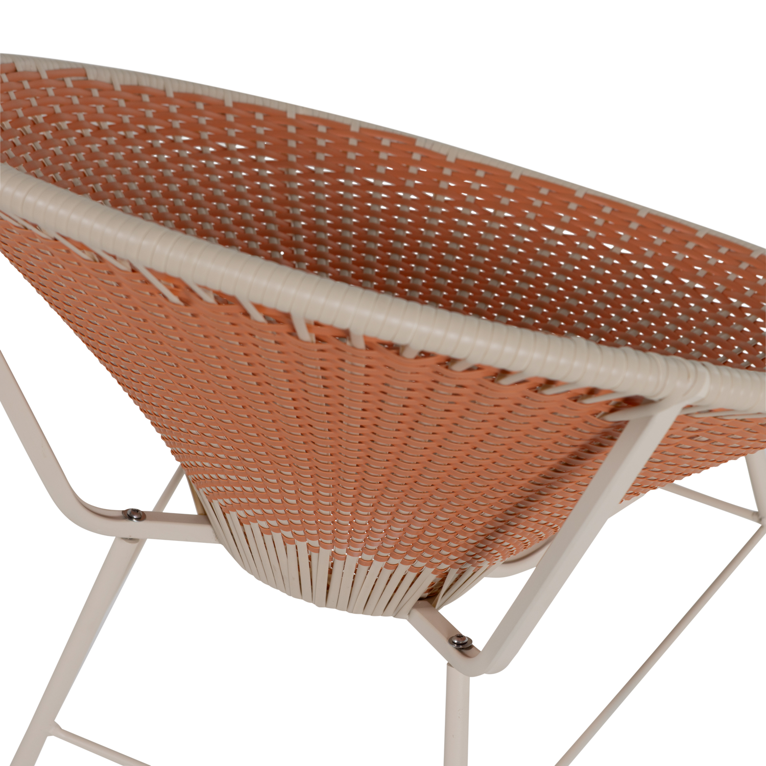 KAZOUN Orange Garden Armchair with Beige Base