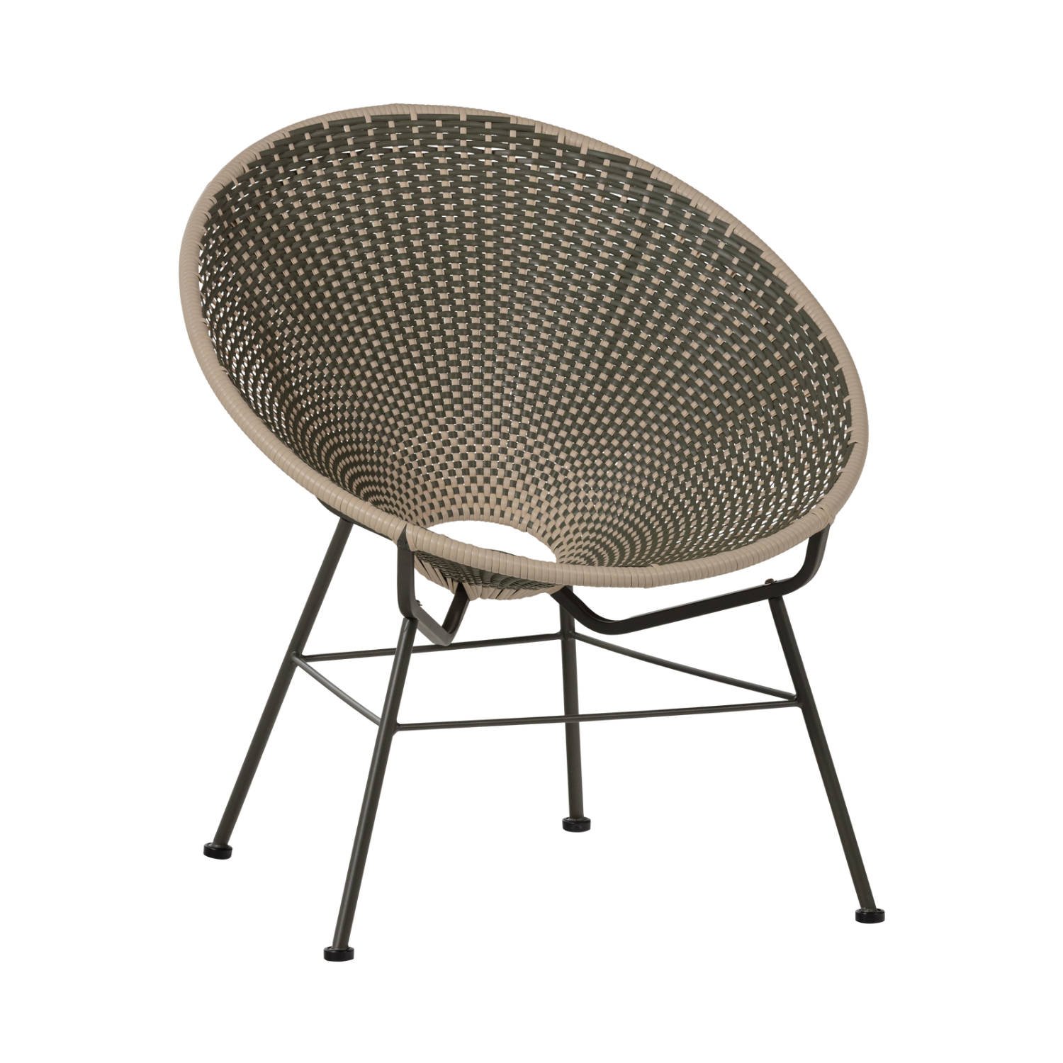 KAZOUN Green Garden Armchair with Black Base