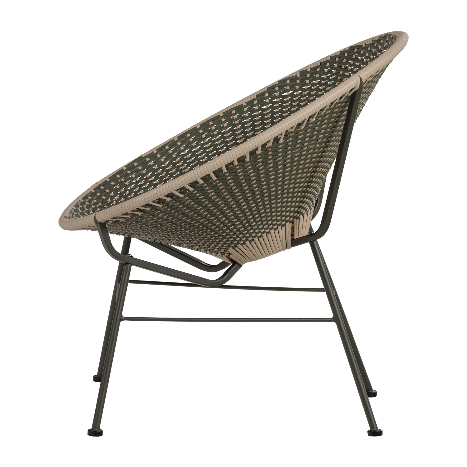 KAZOUN Green Garden Armchair with Black Base