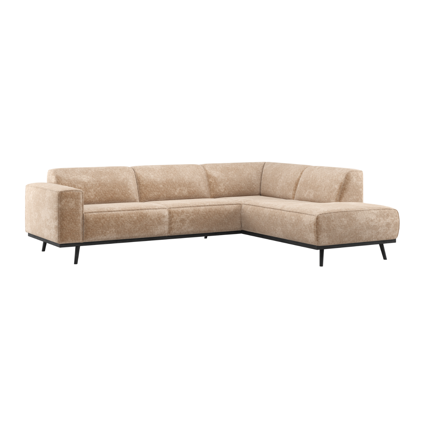 Right-facing Corner Sofa STATEMENT Peach Chenille