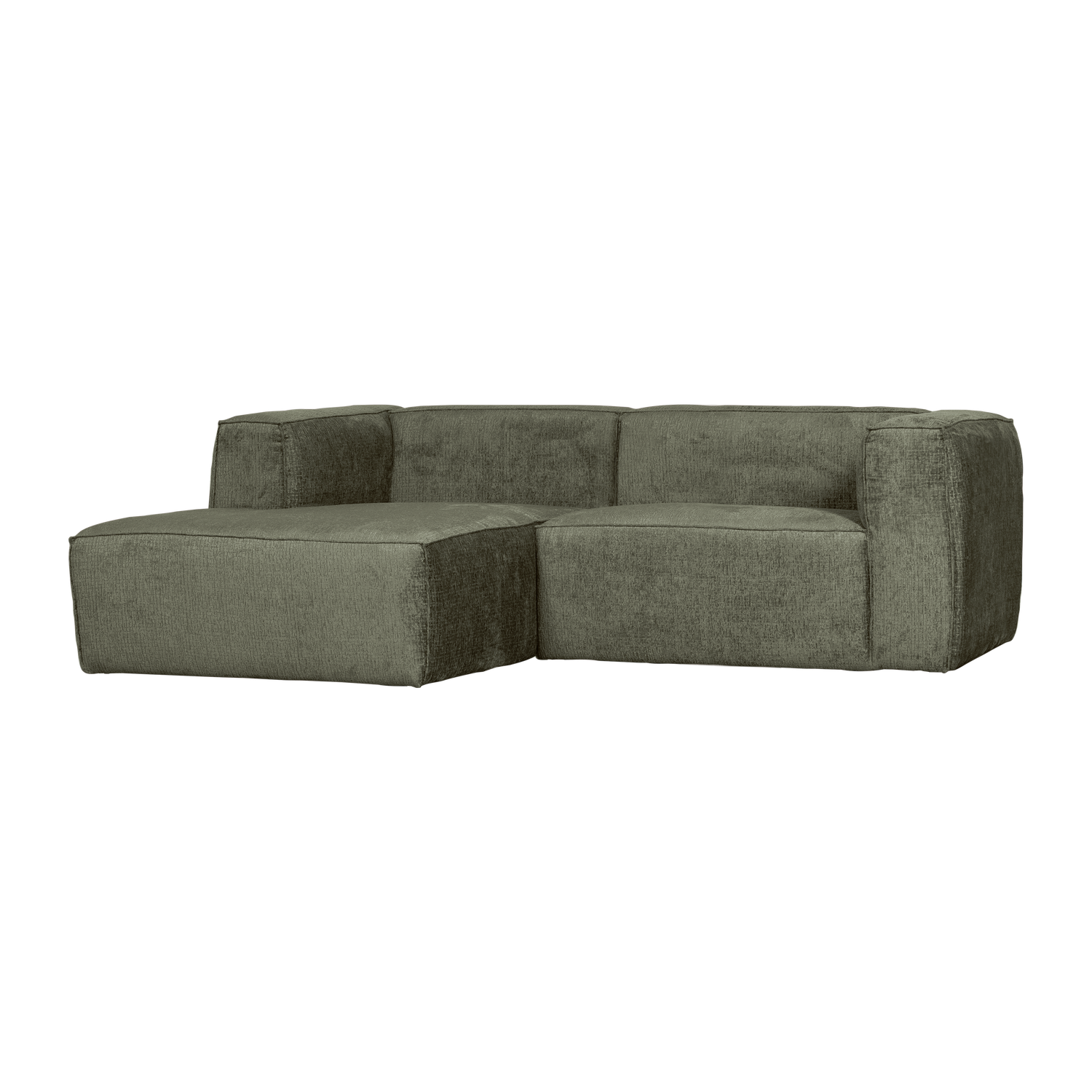 Left-facing BEAN corner sofa in moss green