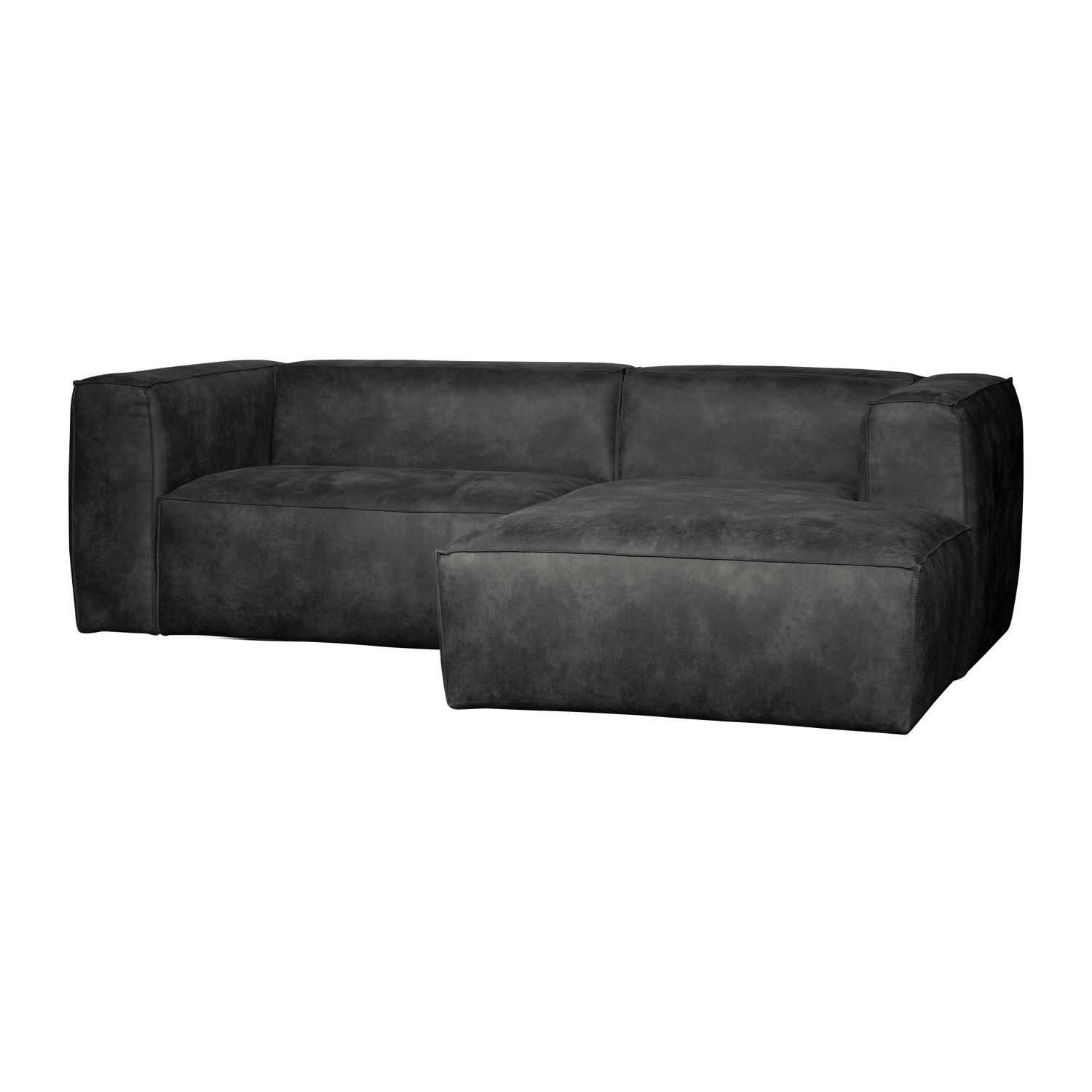 RECHTEN -HANDED -Eckbohnenschwarze Eco -Leather