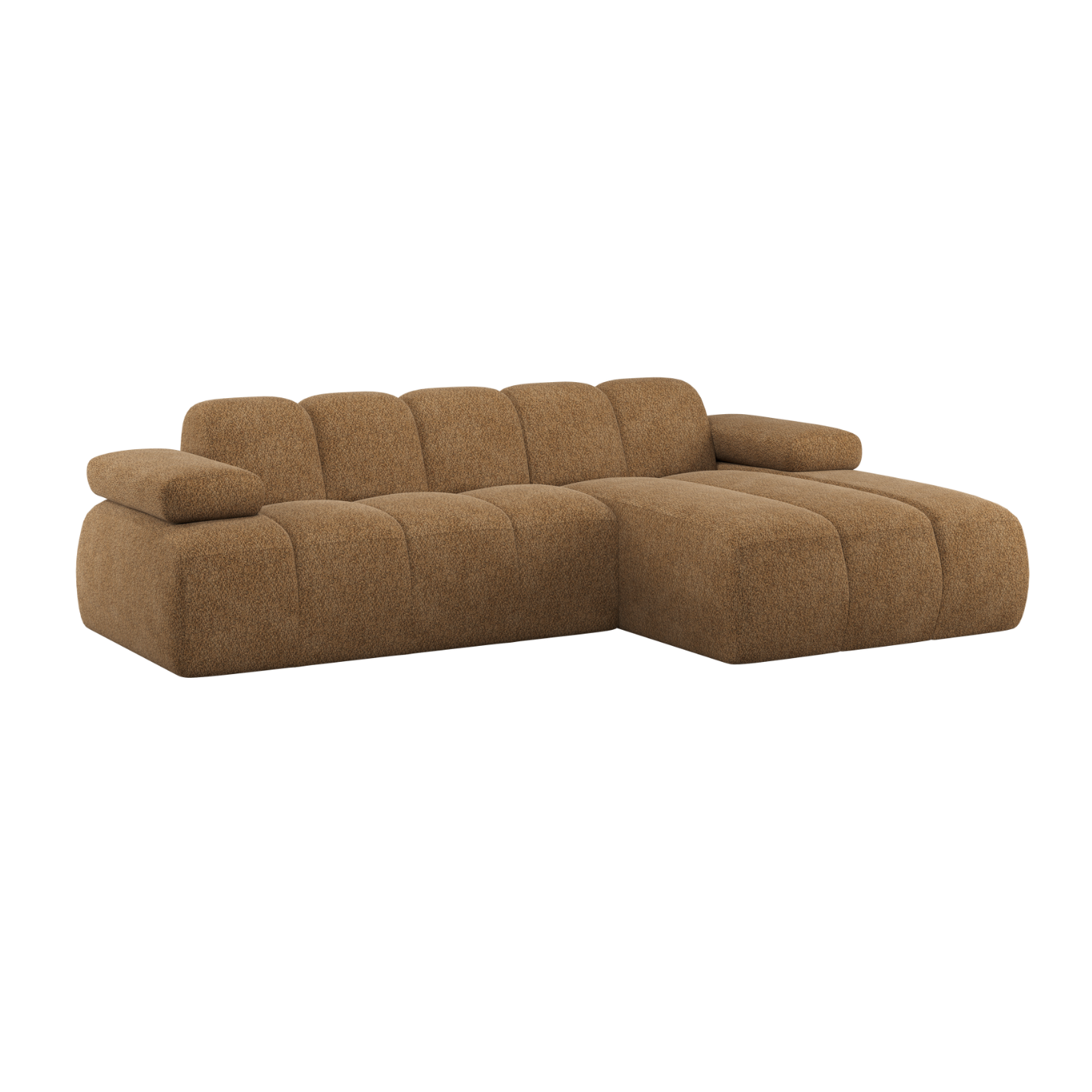 Modularer Ecksofa rechts MOJO honigfarbener Schafwolle