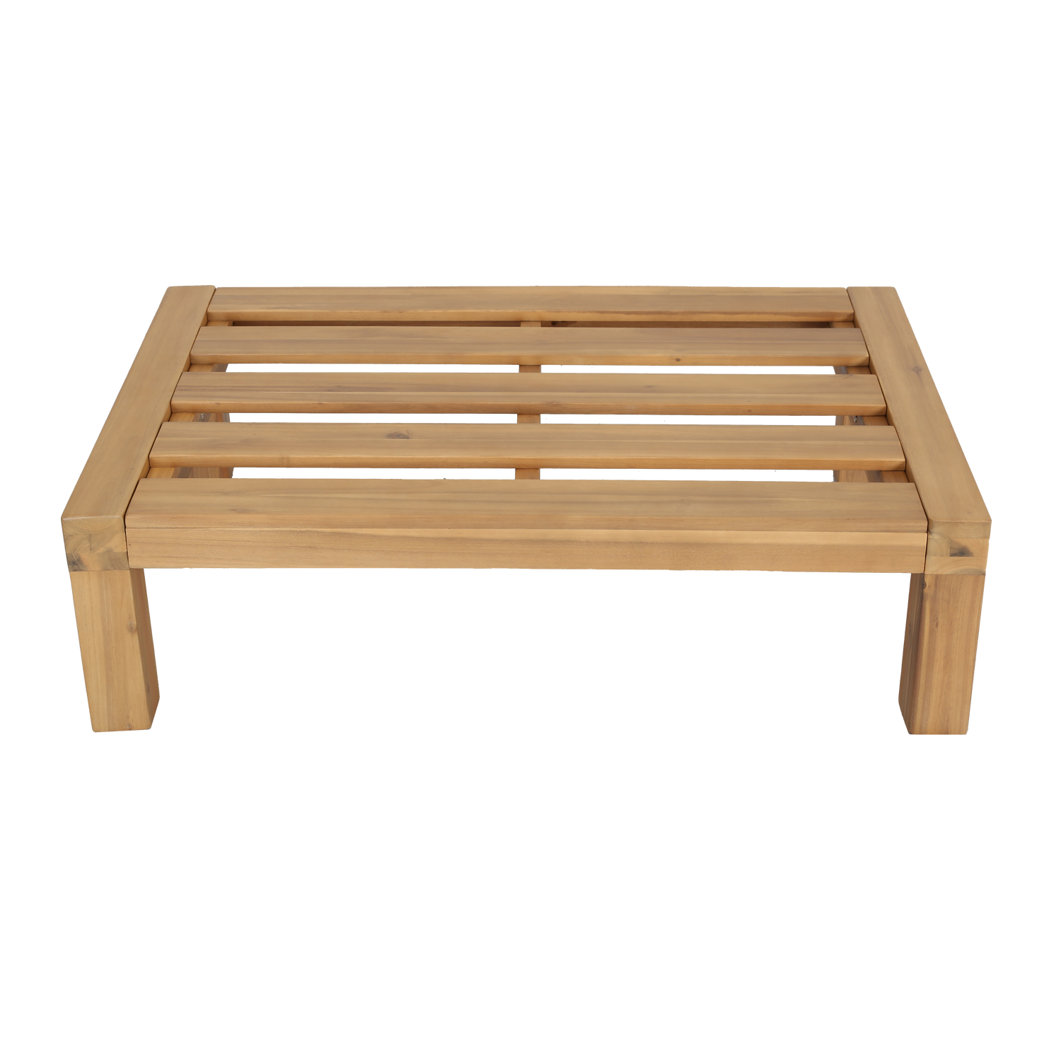 Outdoor RELAX Pouf in Beige with Acacia Base