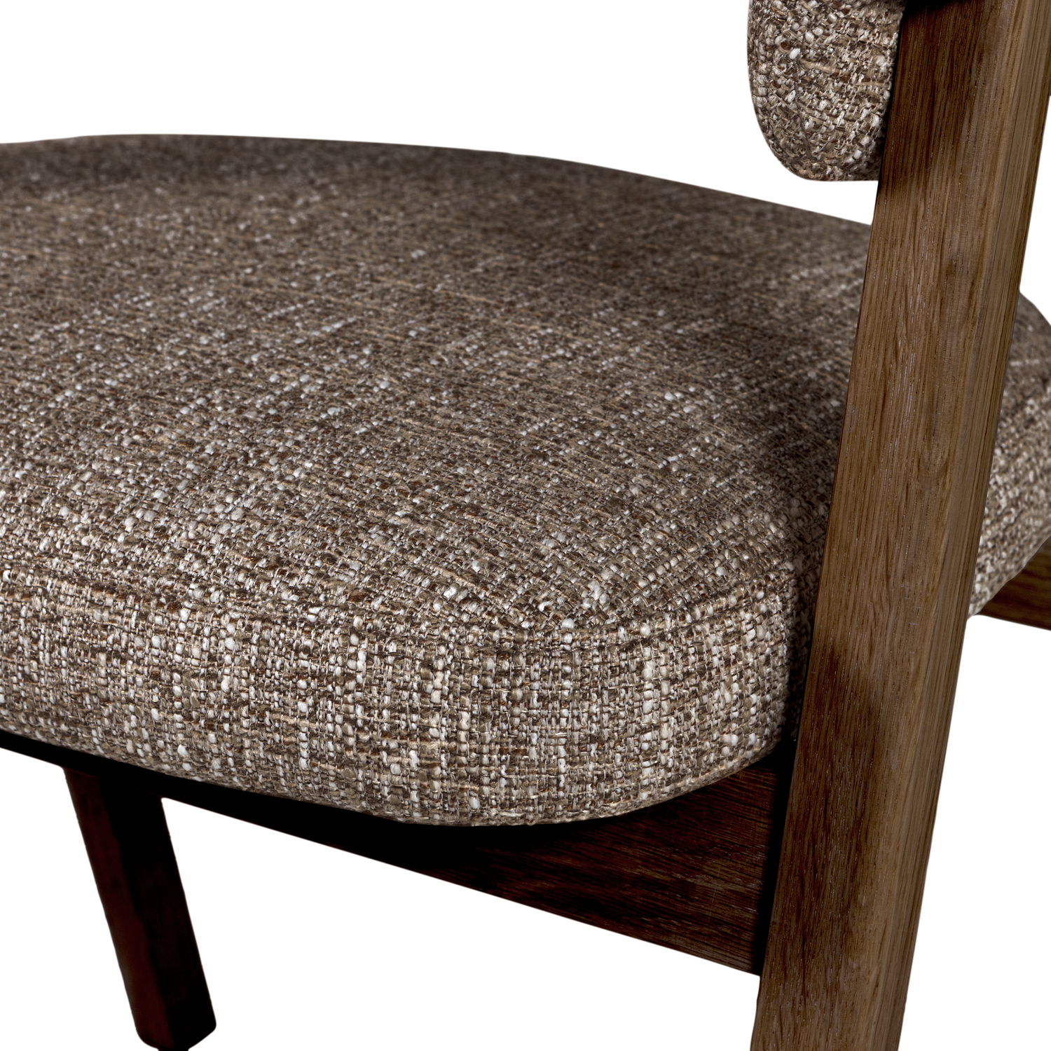 Sessel mit Armlehnen TUNAR braun mit dunkelbraunem Holzgestell