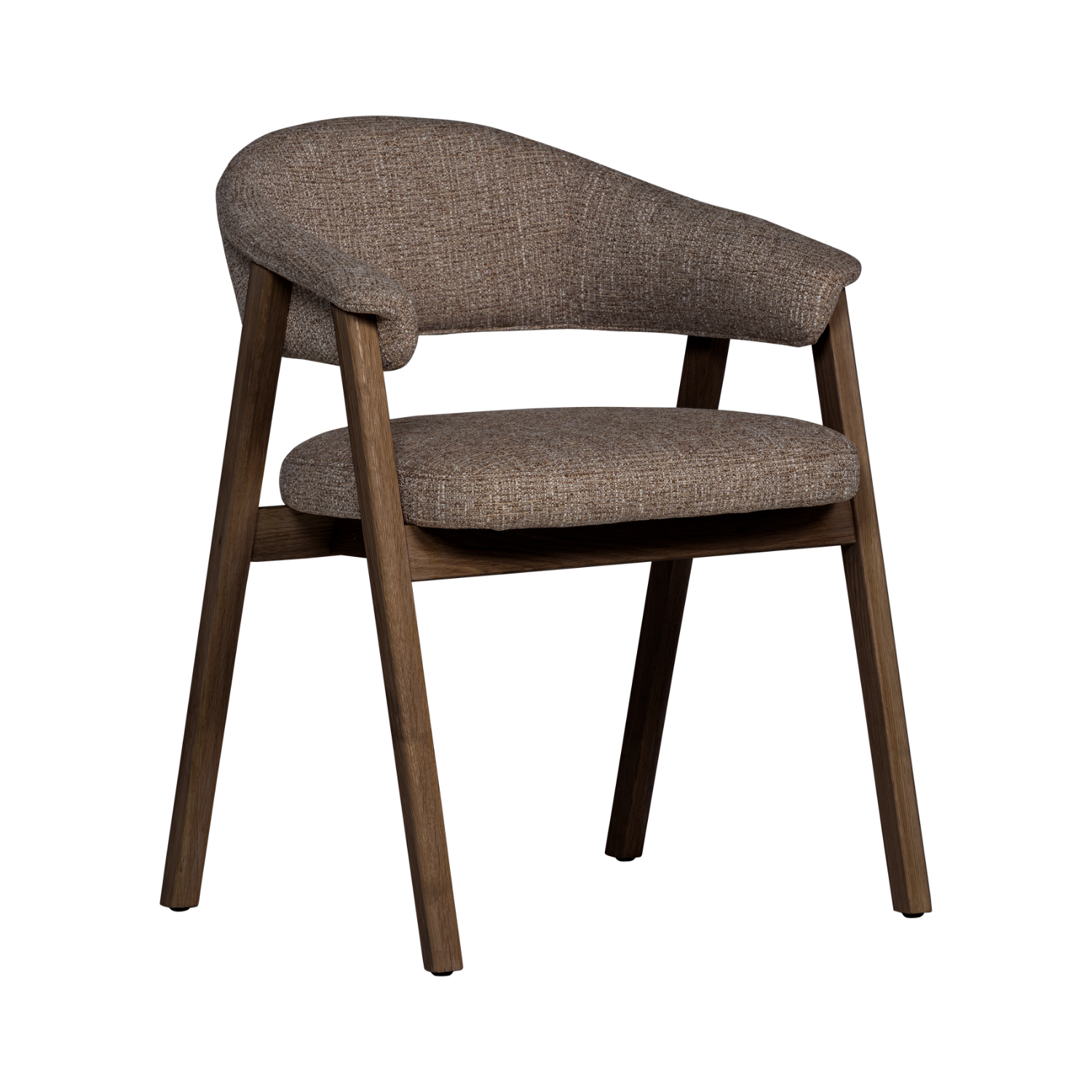 Sessel mit Armlehnen TUNAR braun mit dunkelbraunem Holzgestell