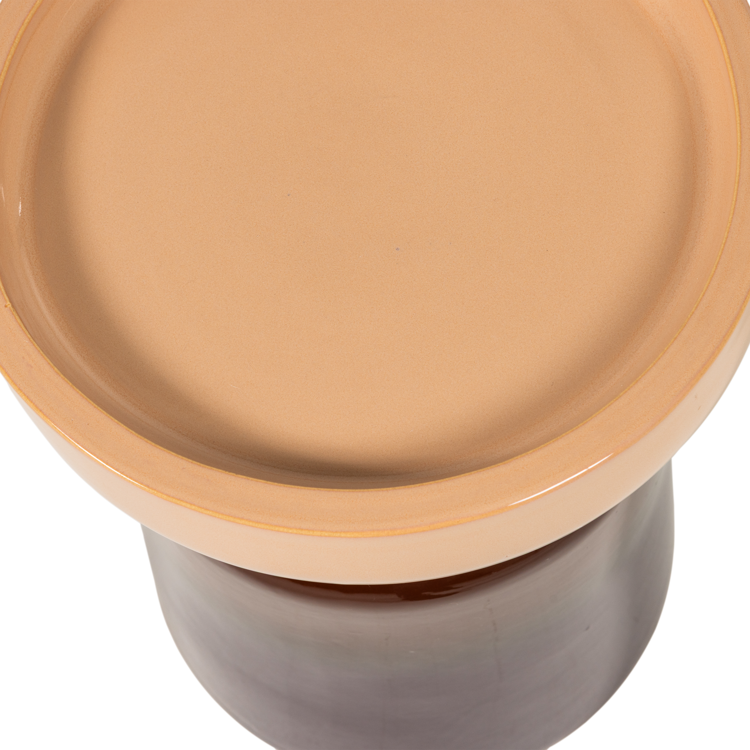 TUMO Dark Purple Side Table with Beige