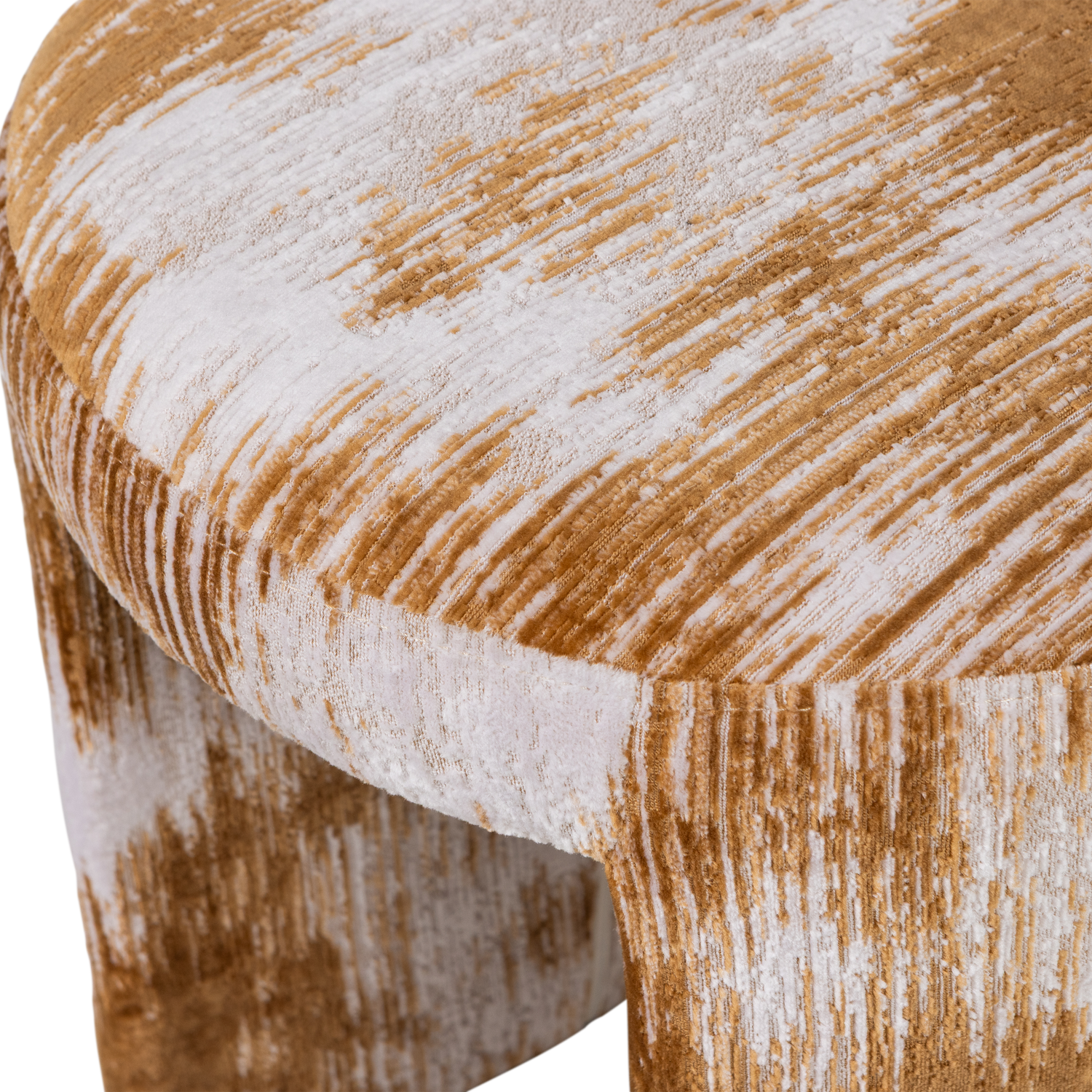 Hocker CHARLIE karamellfarben mit Beige