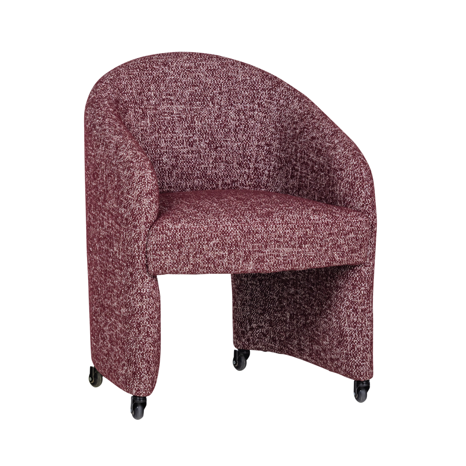 Burgundy Melange CORDO Armchair on Wheels