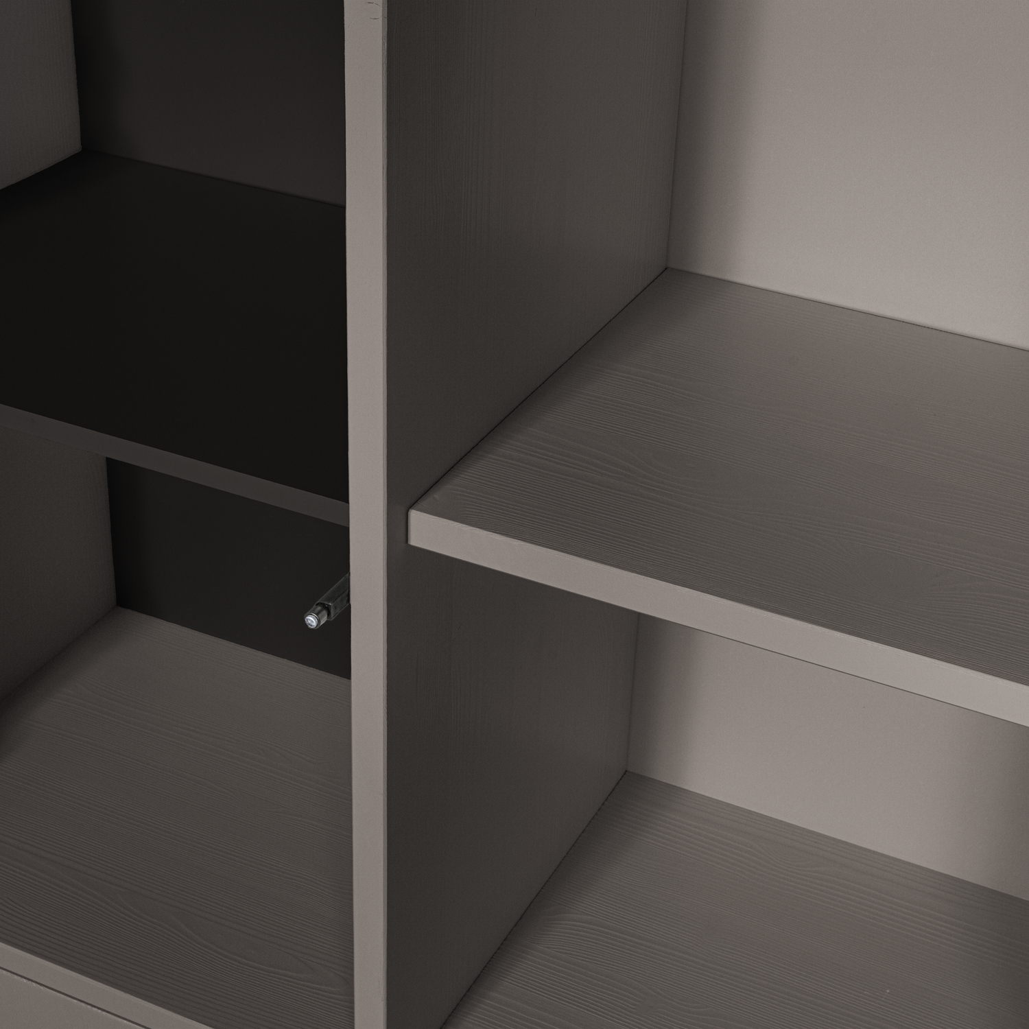 MEREL Shelf with Cabinets in Warm Gray