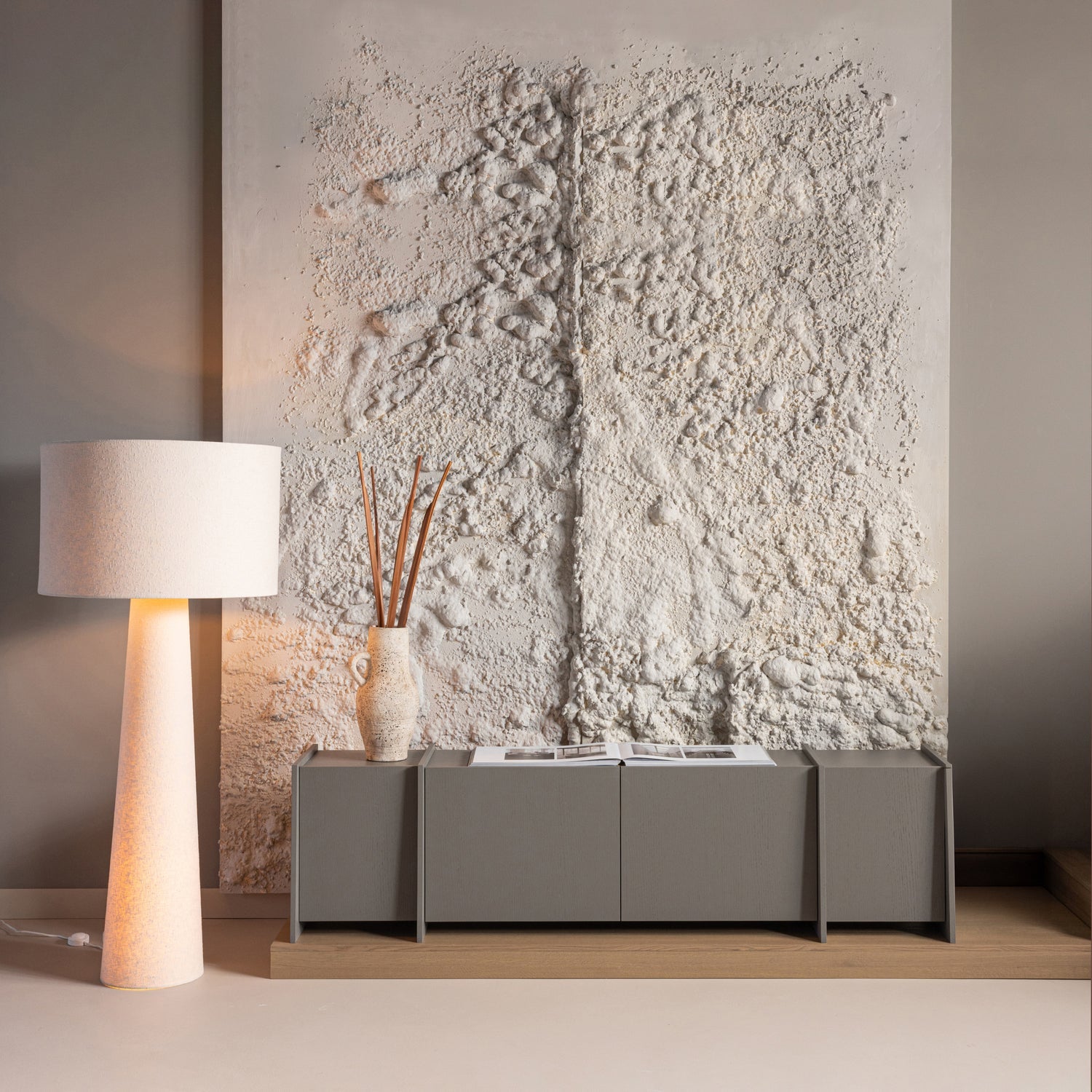 Stehlampe LOFT XXL beige Boucle