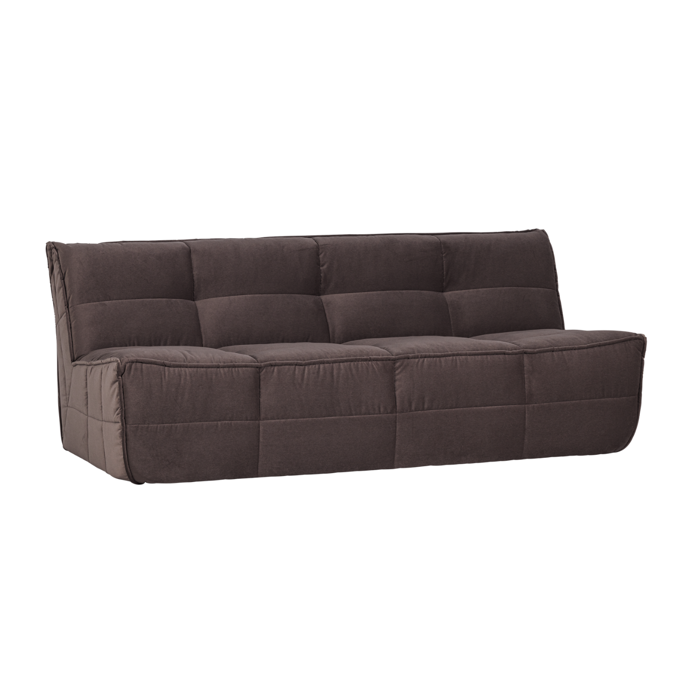 Sofa aus Samt CLUSTER - Modul für 3 Personen in Schokoladenfarbe