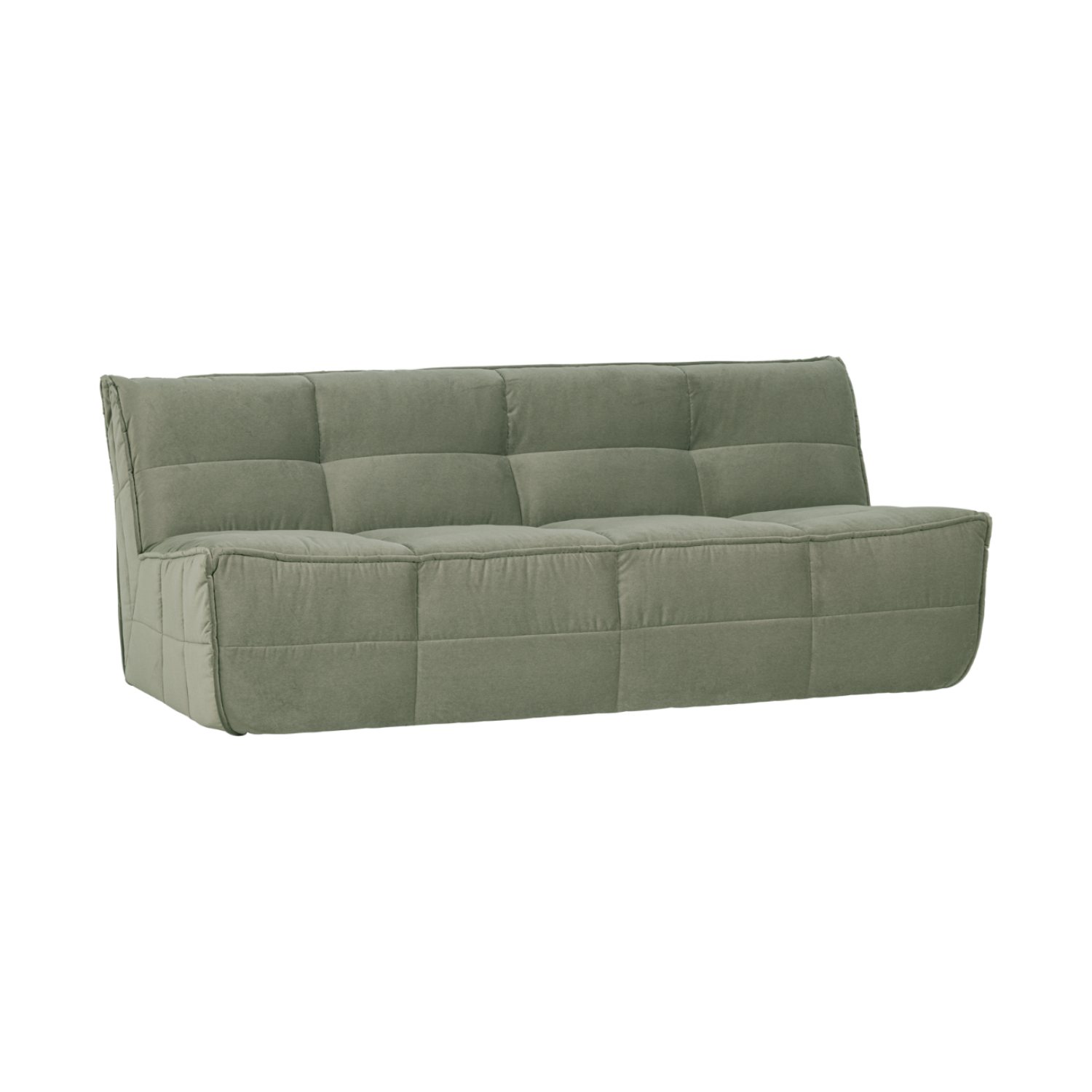 Sofa aus Samt CLUSTER - Modul für 3 Personen in Pistazienfarbe