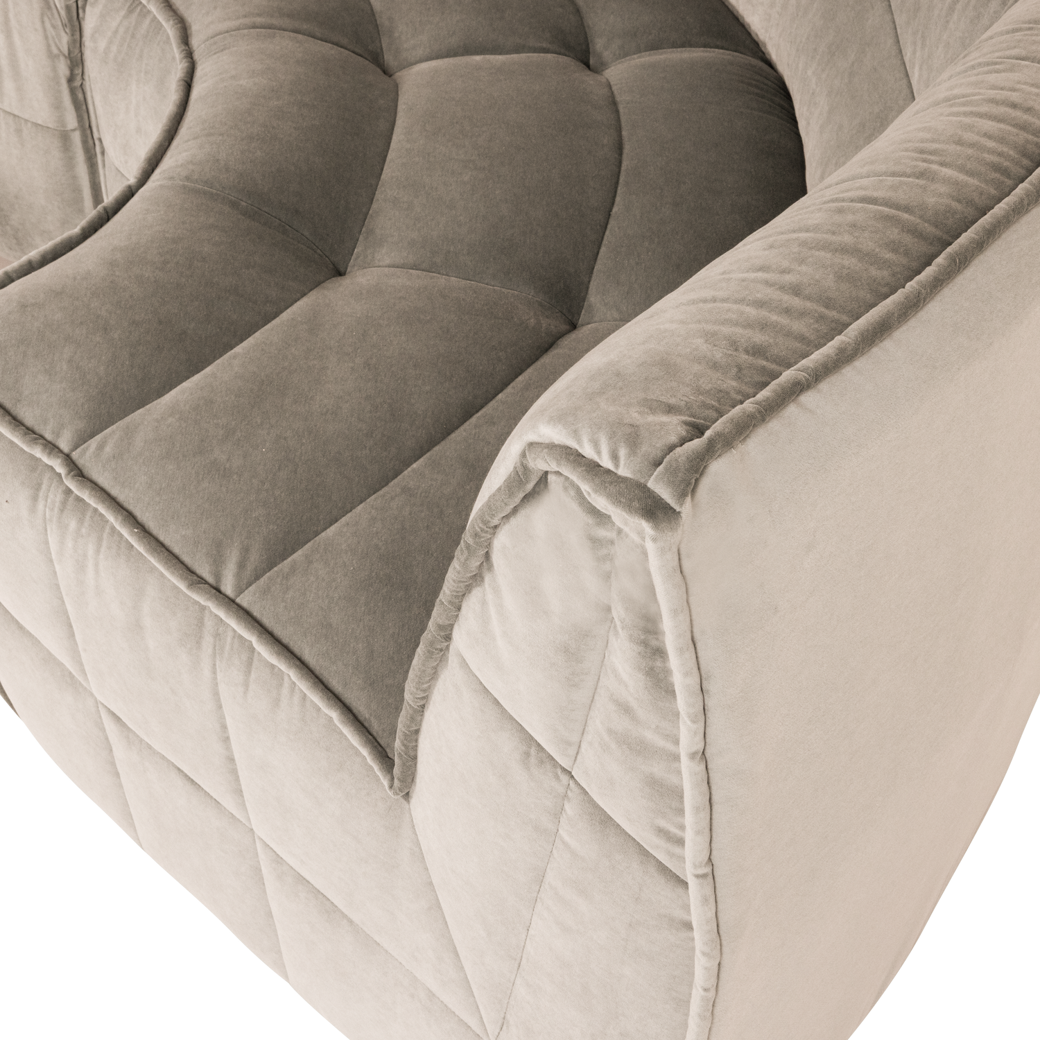 Velvet Sofa CLUSTER - Beige Corner Module