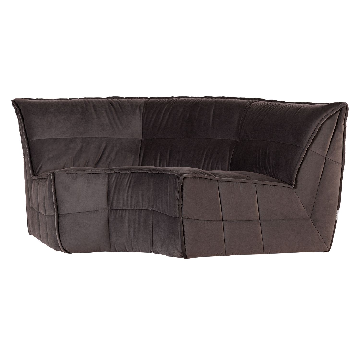 Velvet Sofa CLUSTER - Chocolate Corner Module