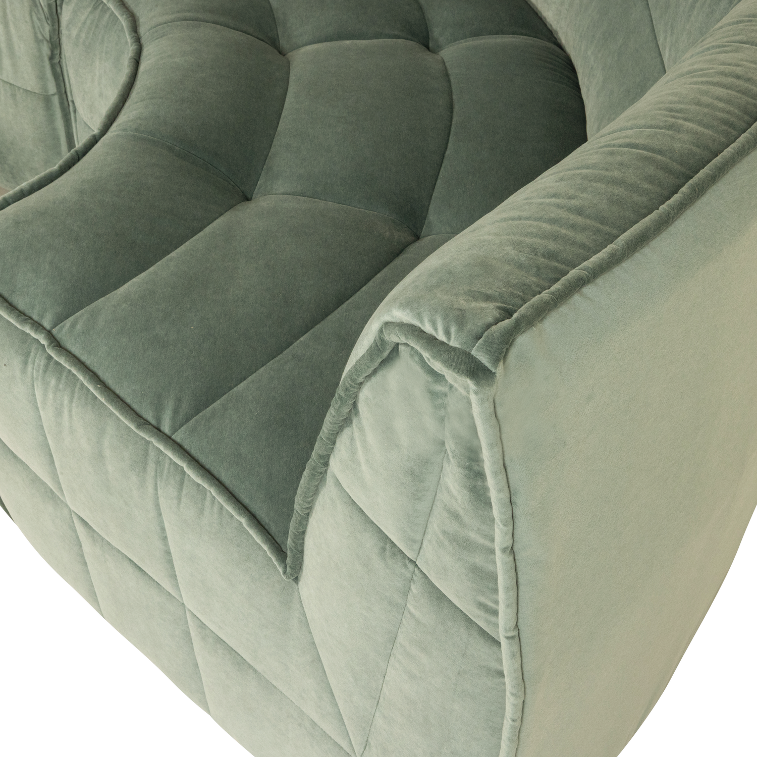 Velvet Sofa CLUSTER - Corner Module in Pistachio