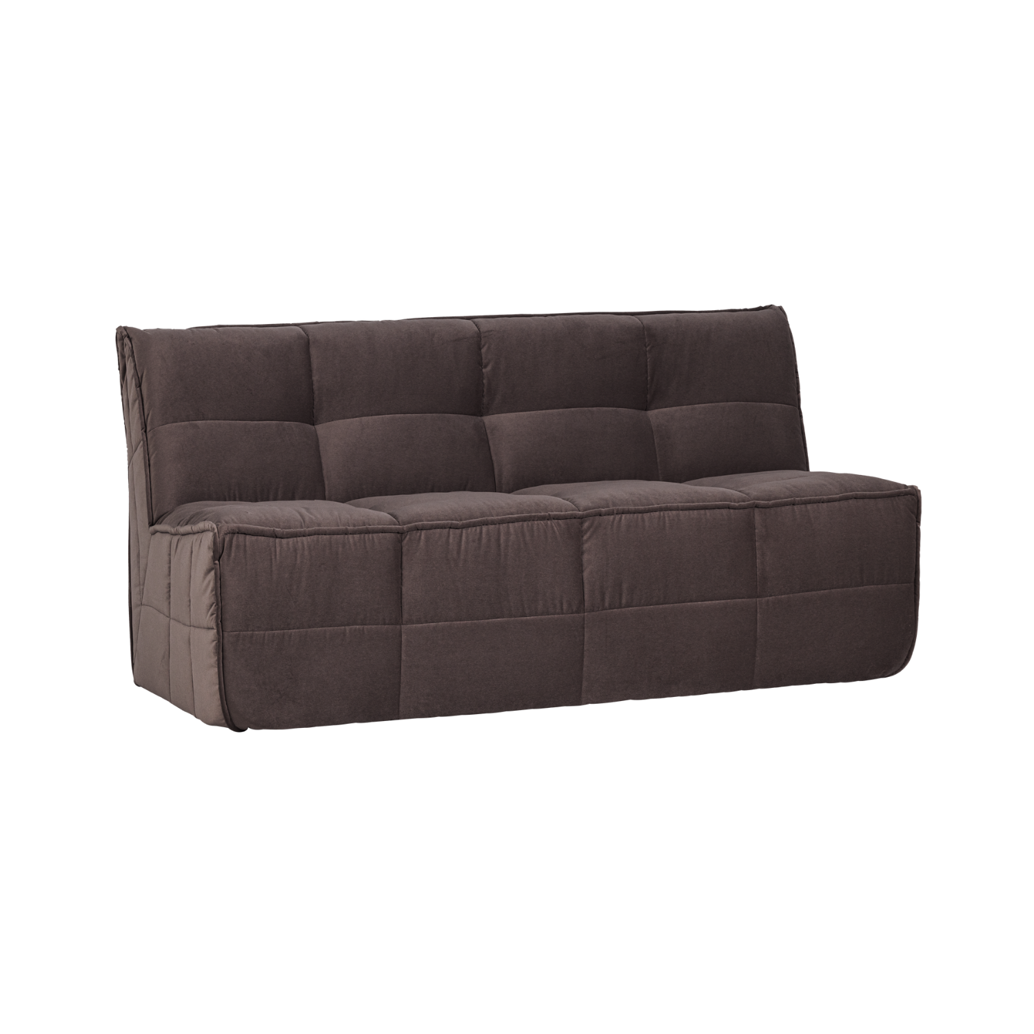 Velvet Sofa CLUSTER BENCH - 3-Seater Module in Chocolate
