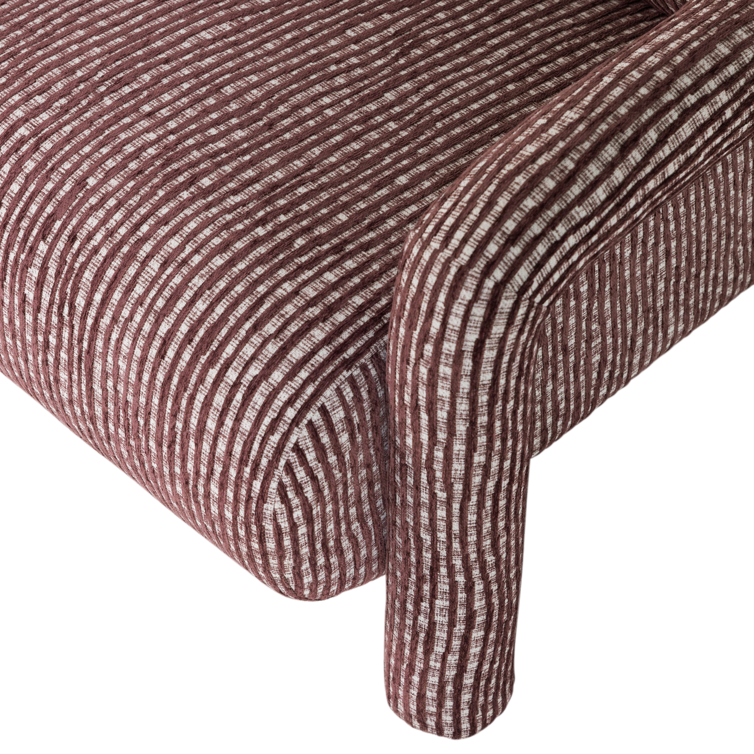 LENNY Armchair in Gray with Burgundy